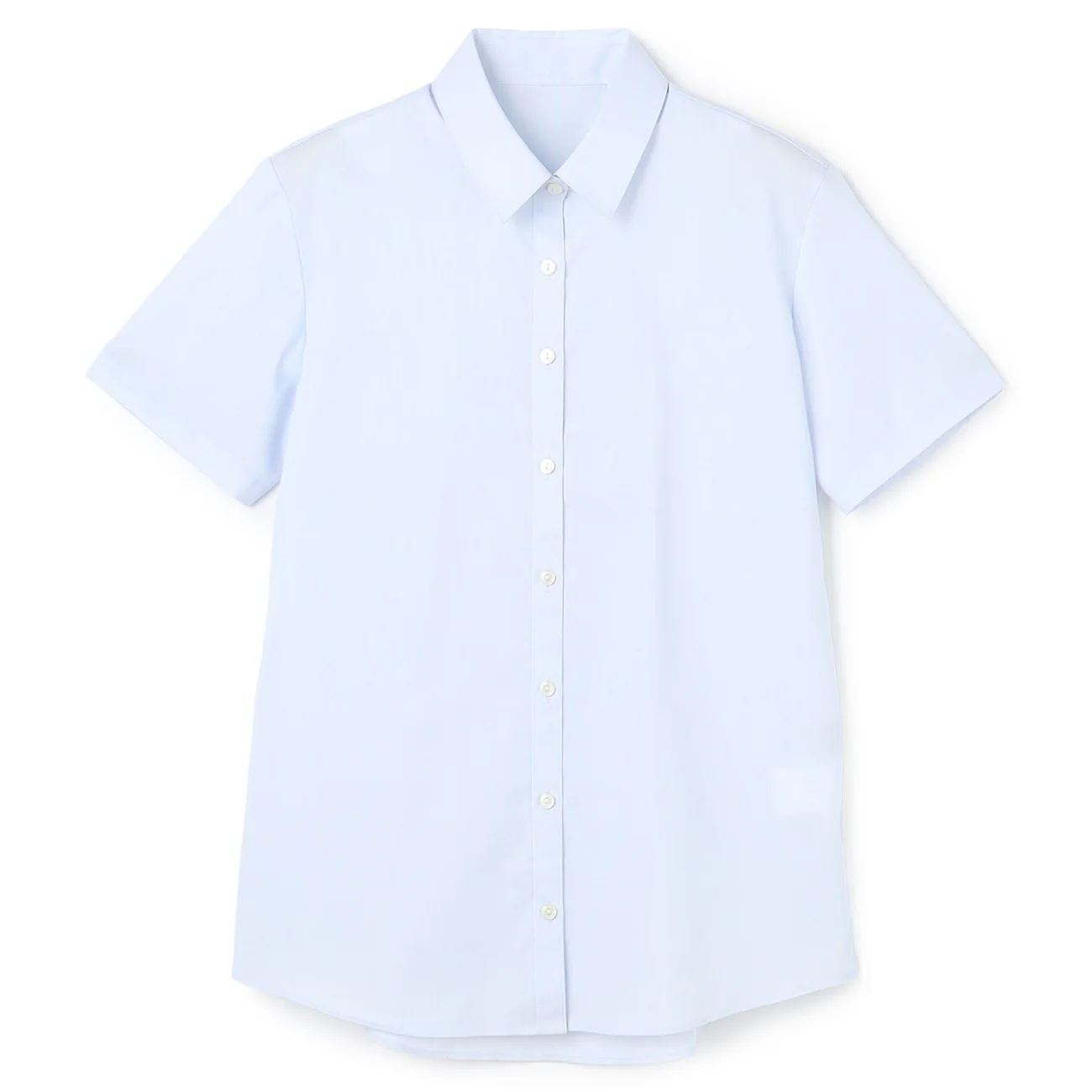 Women's Non-Iron Point Collar Short Sleeve Shirt - Blue - Image 6