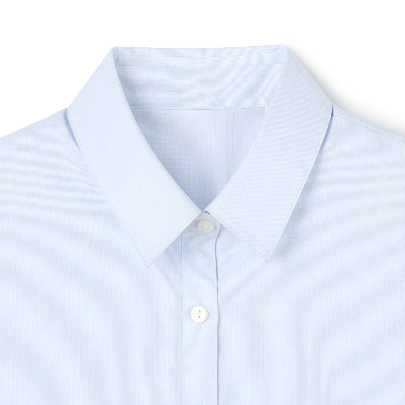 Women's Non-Iron Point Collar Short Sleeve Shirt - Blue - Image 7