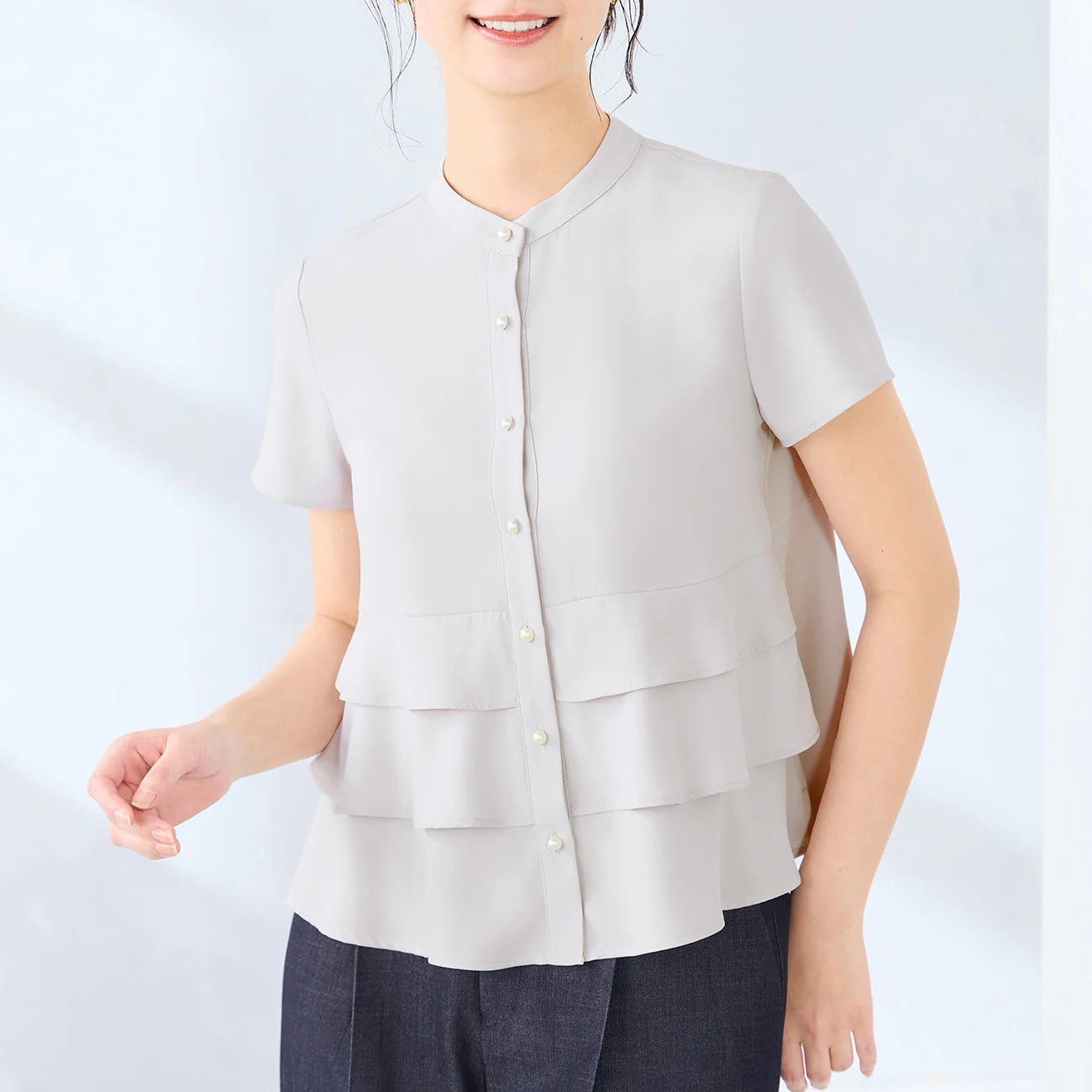 Short Sleeve Layered Blouse - Image 14