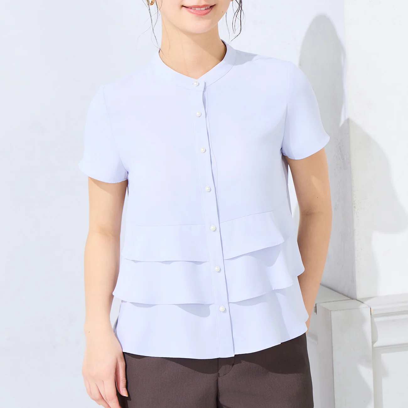 Short Sleeve Layered Blouse - Image 5