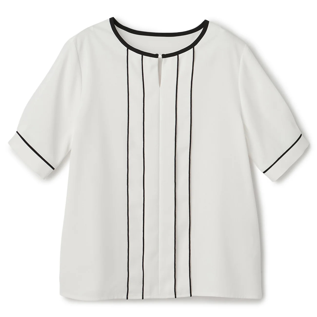 Cool Touch Stretch Contrast Short Sleeve Blouse - Image 16