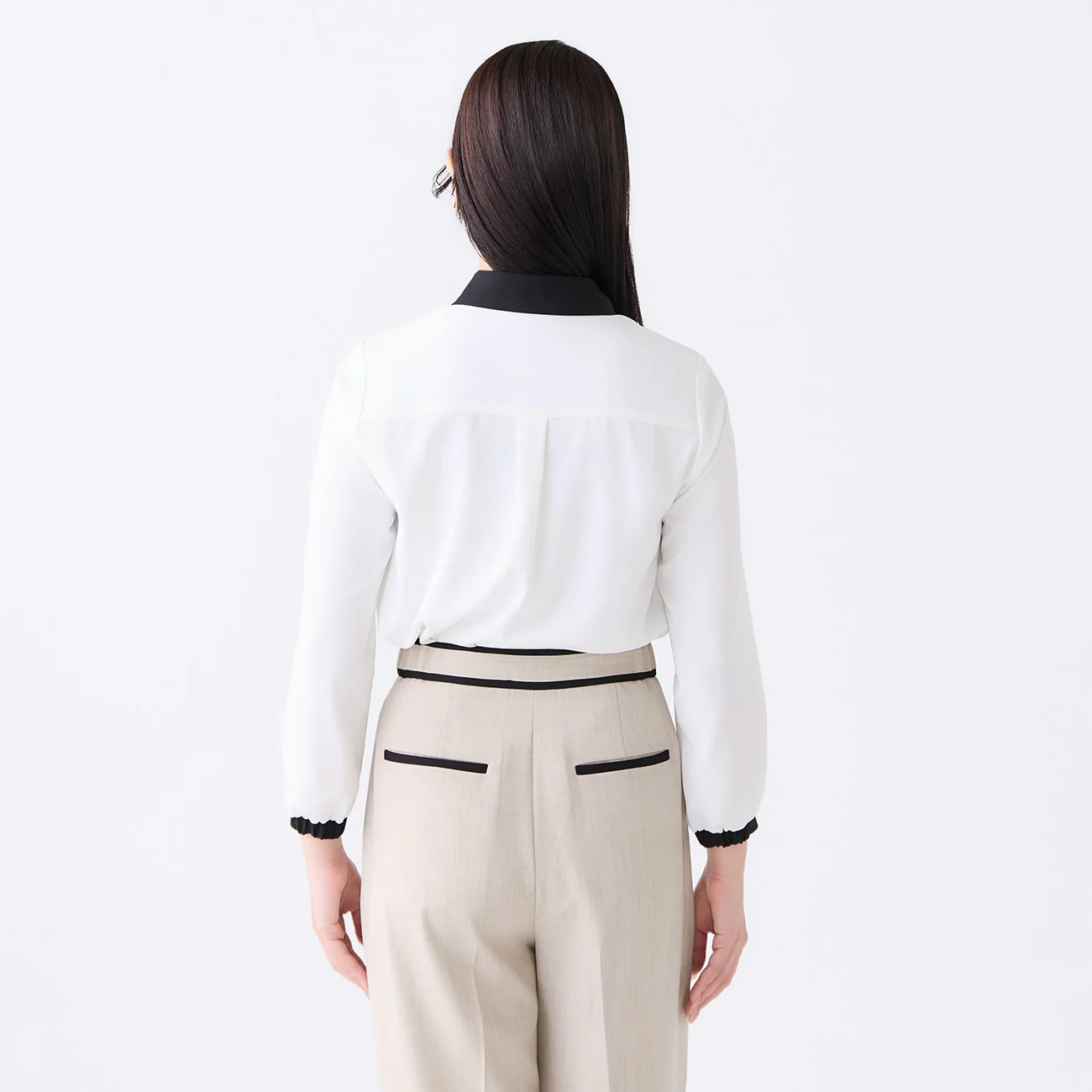 Cool Touch Stretch Point Collar Blouse - Image 16