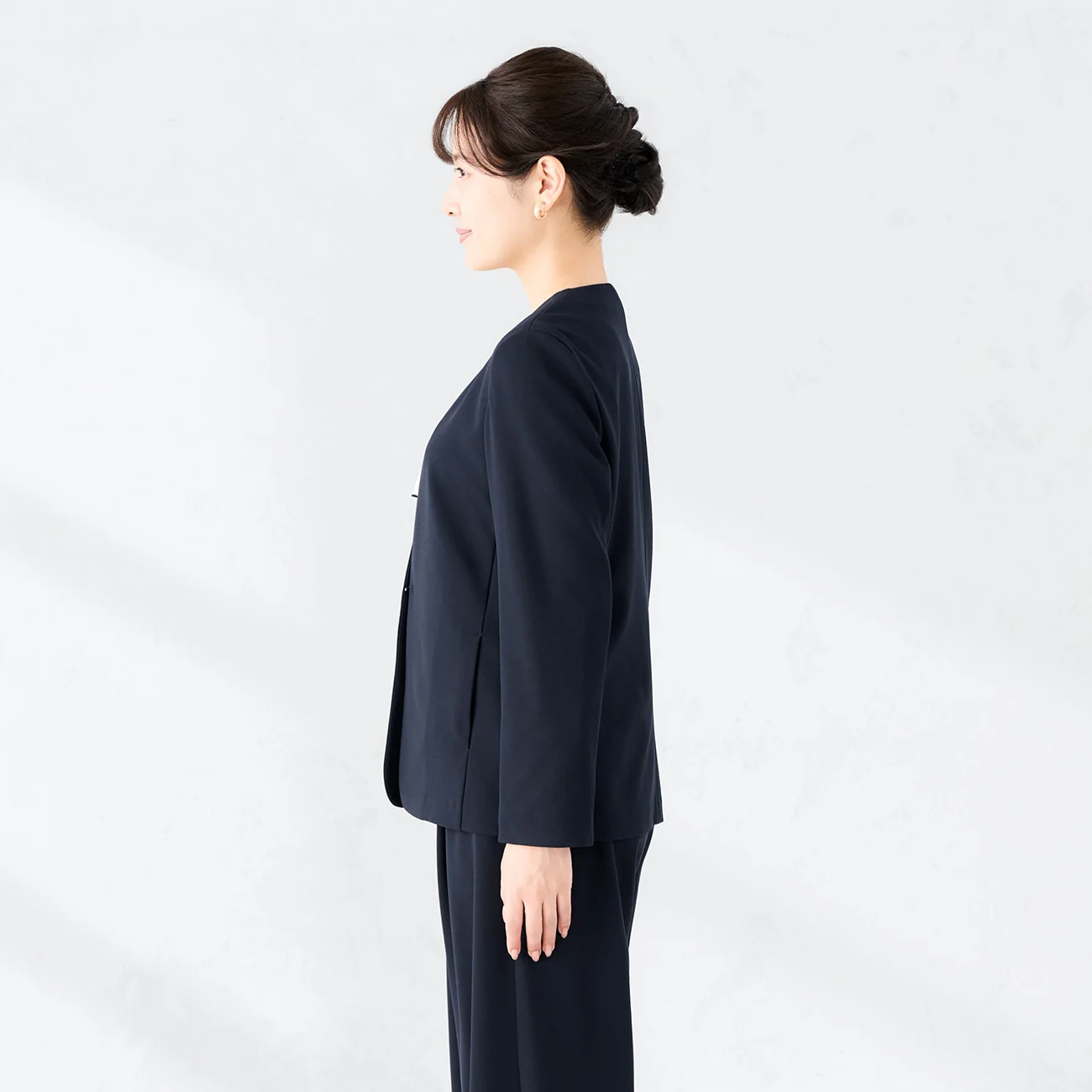 Pajama SUITS Georgette Jersey Collarless Jacket - Image 3
