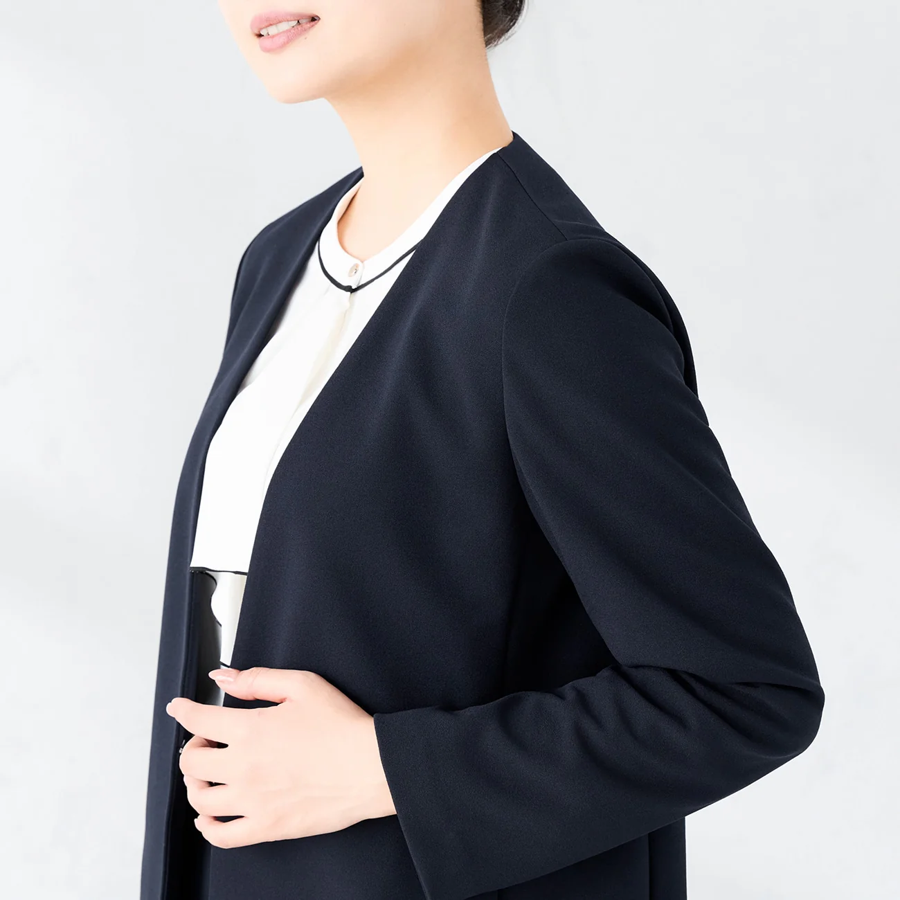 Pajama SUITS Georgette Jersey Collarless Jacket - Image 5