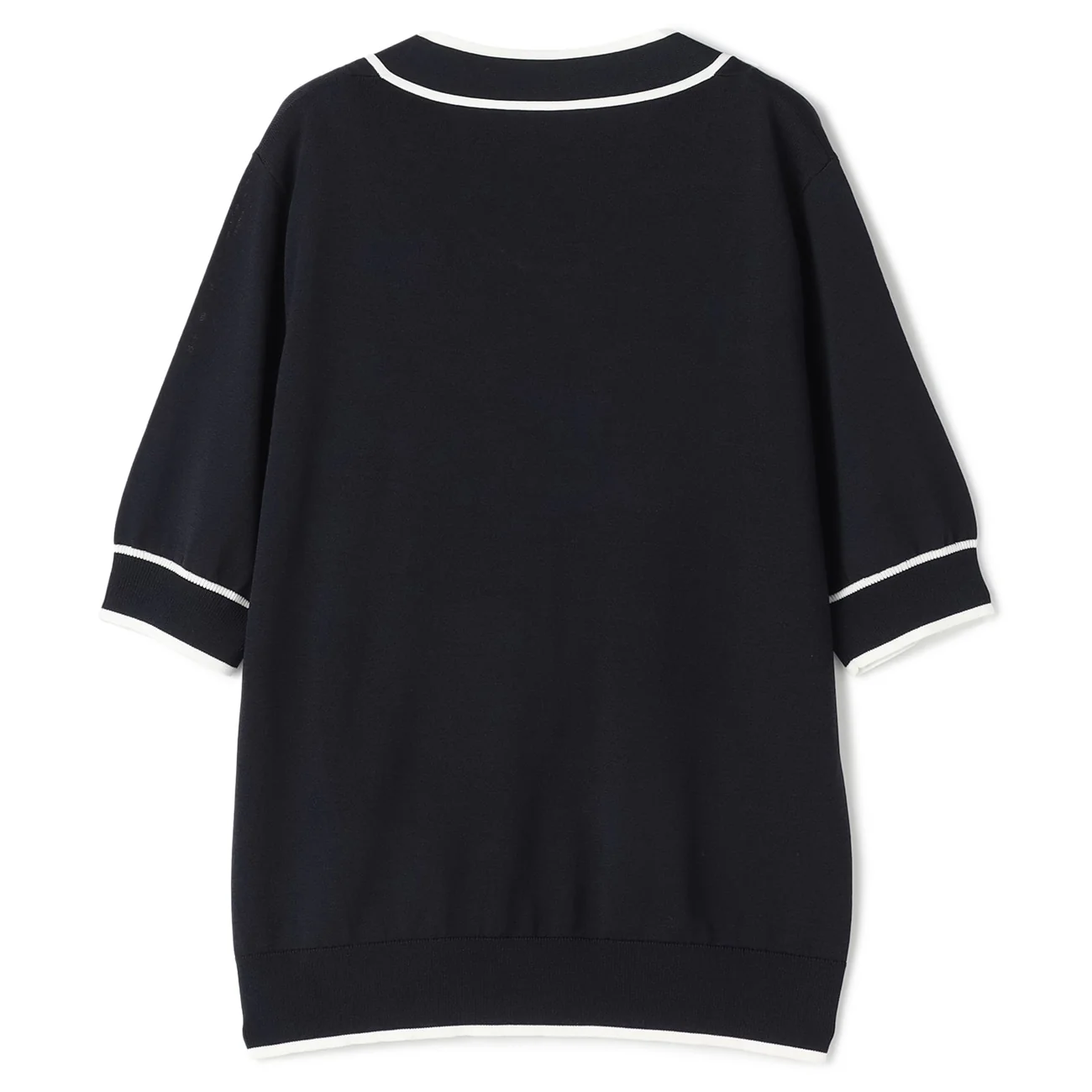 Washable Cool Touch Contrast Bow Tie Short Sleeve Knit Top - Image 20