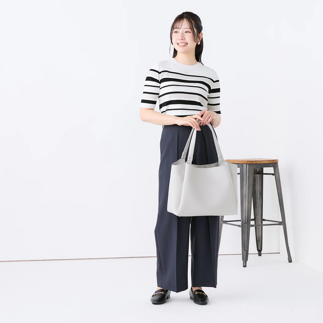 Washable Cool Touch Striped Short Sleeve Knit Top - Image 11