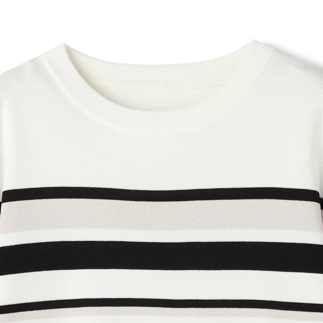 Washable Cool Touch Striped Short Sleeve Knit Top - Image 16