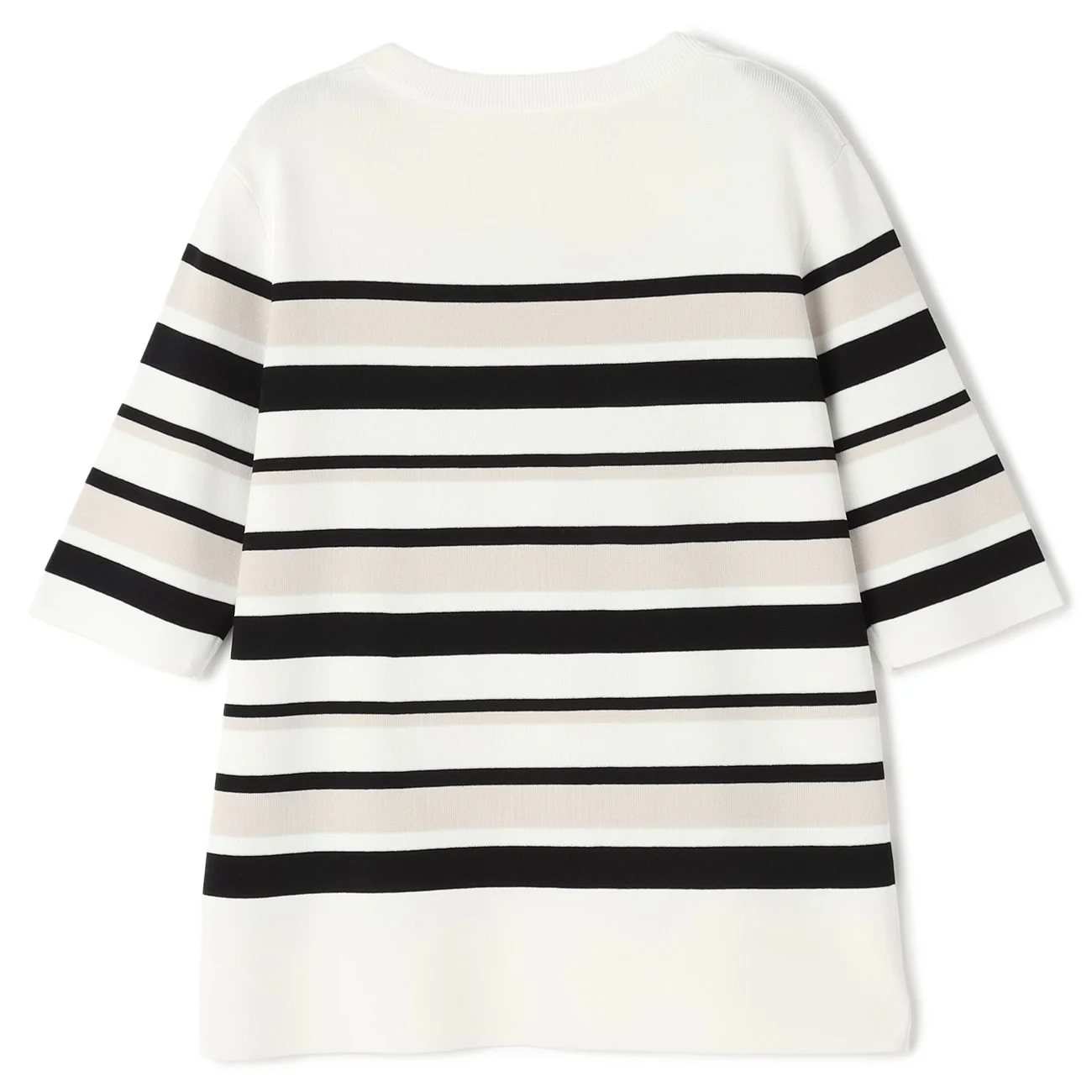 Washable Cool Touch Striped Short Sleeve Knit Top - Image 17