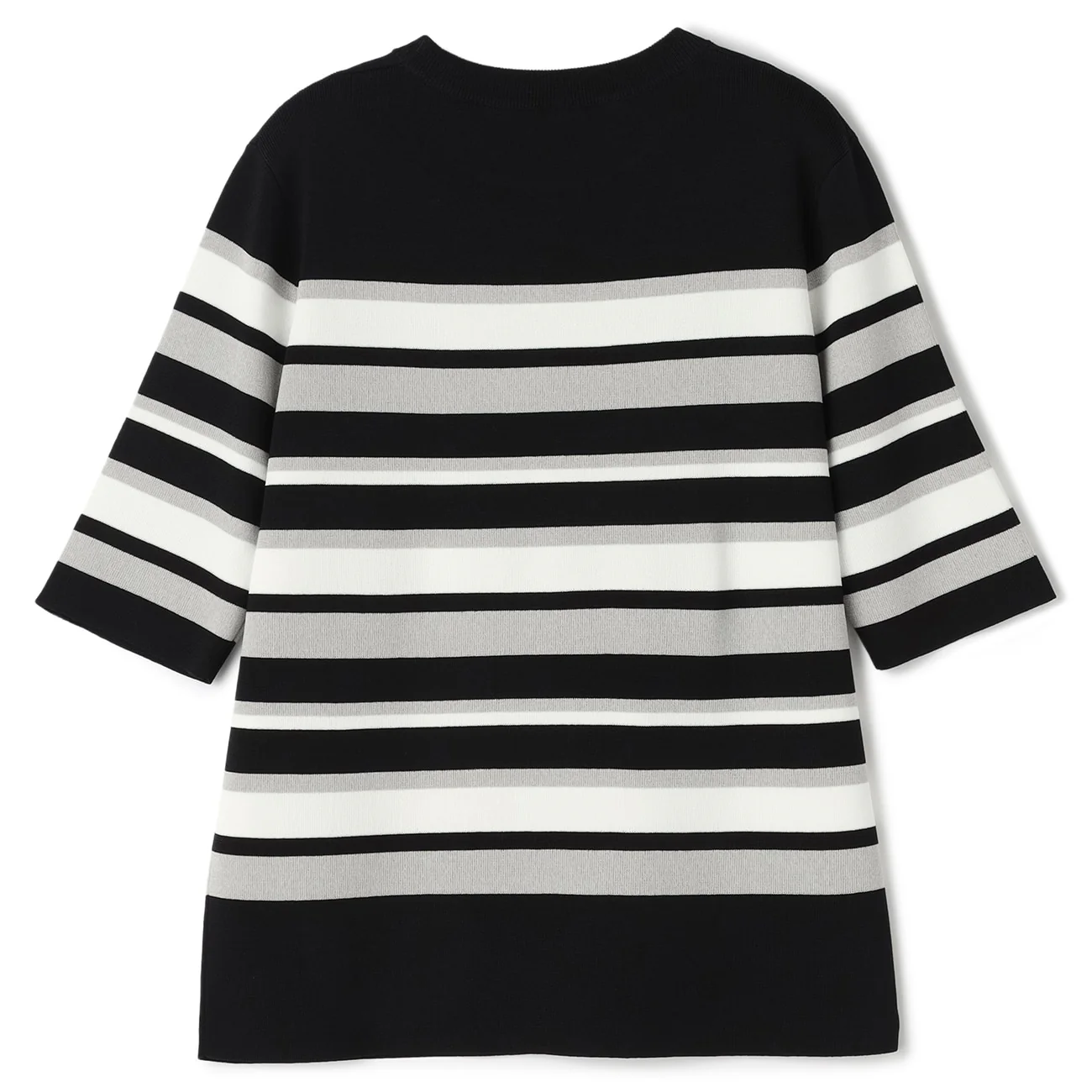 Washable Cool Touch Striped Short Sleeve Knit Top - Image 8