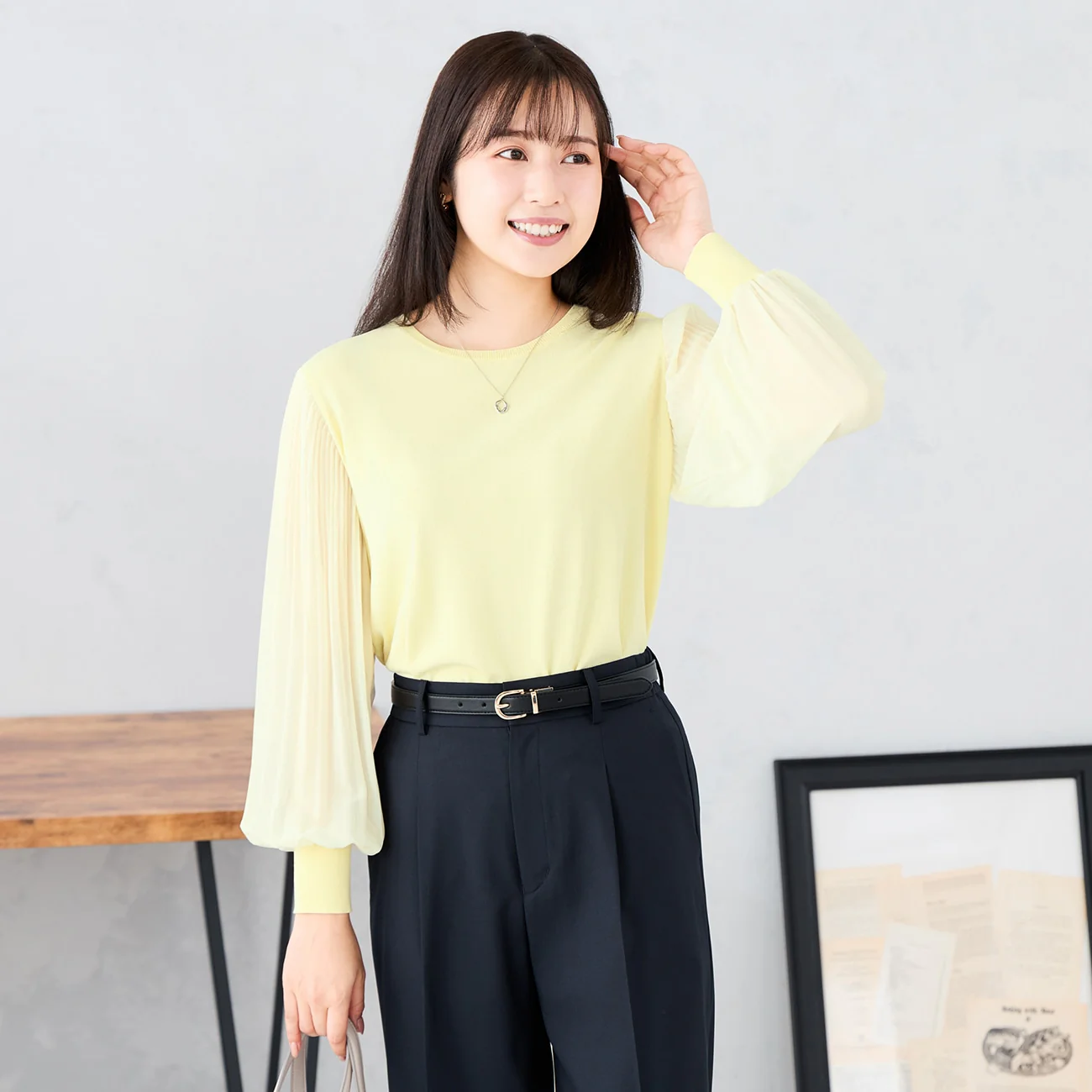 Sheer Sleeve Knit Top - Image 16