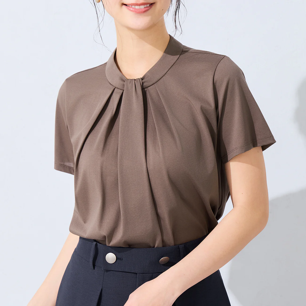 Short Sleeve Bow Tie Blouse - Image 15