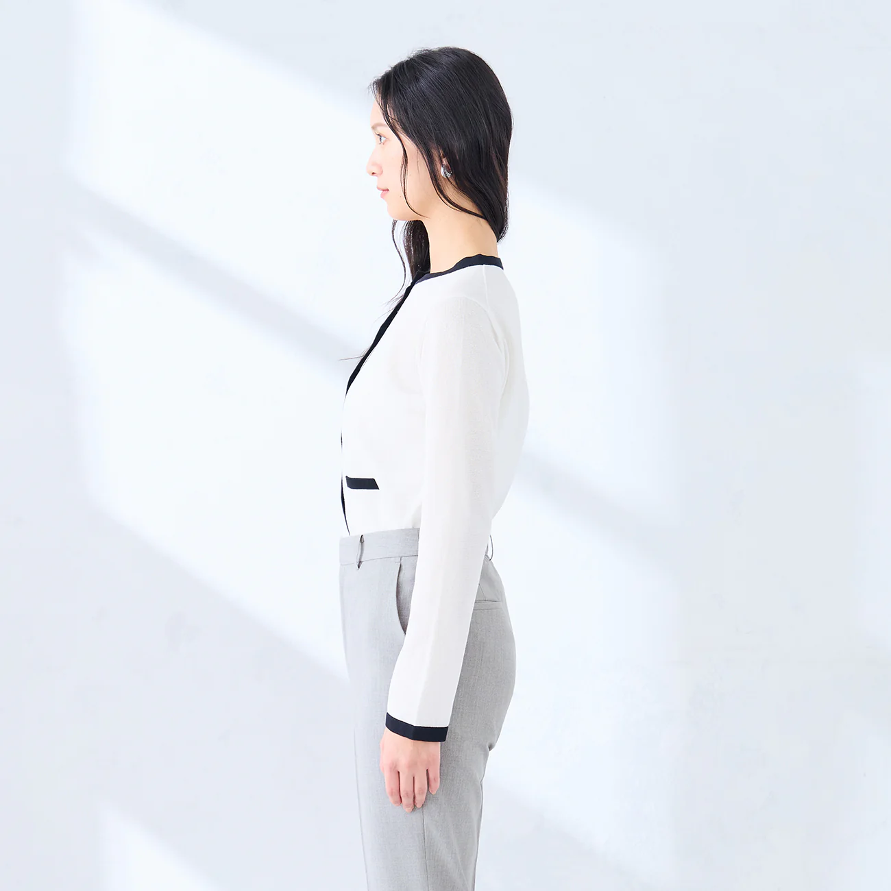 Contrast Sheer Knit Jacket - Image 6