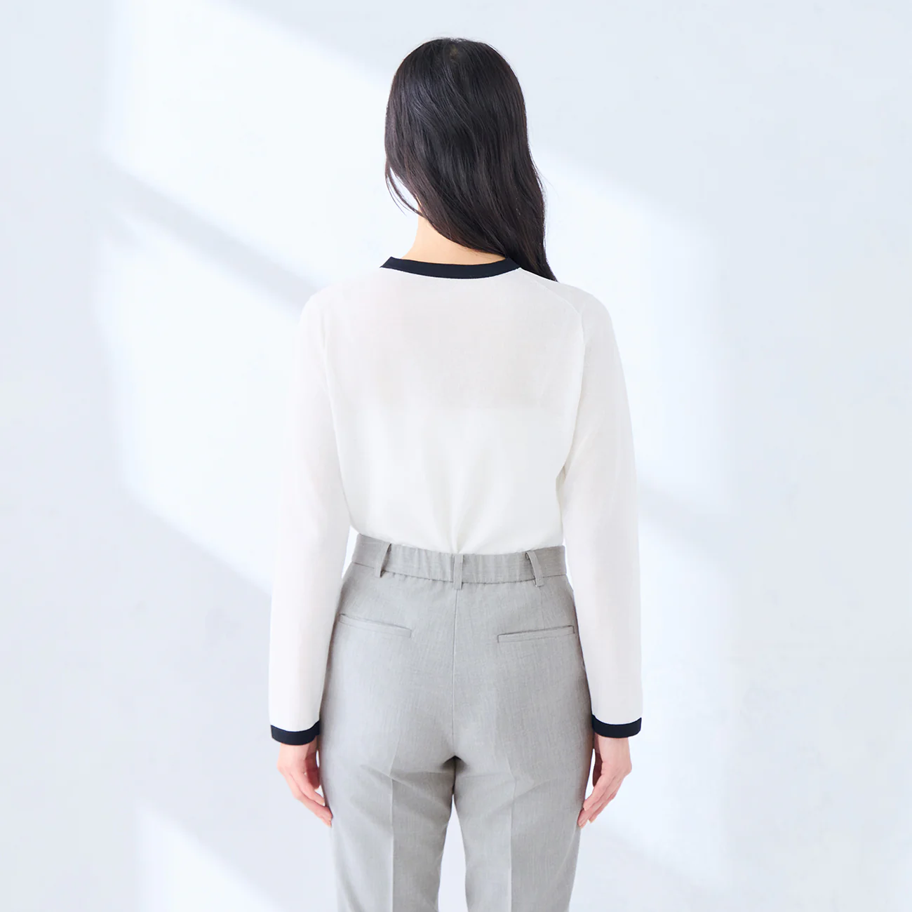 Contrast Sheer Knit Jacket - Image 7