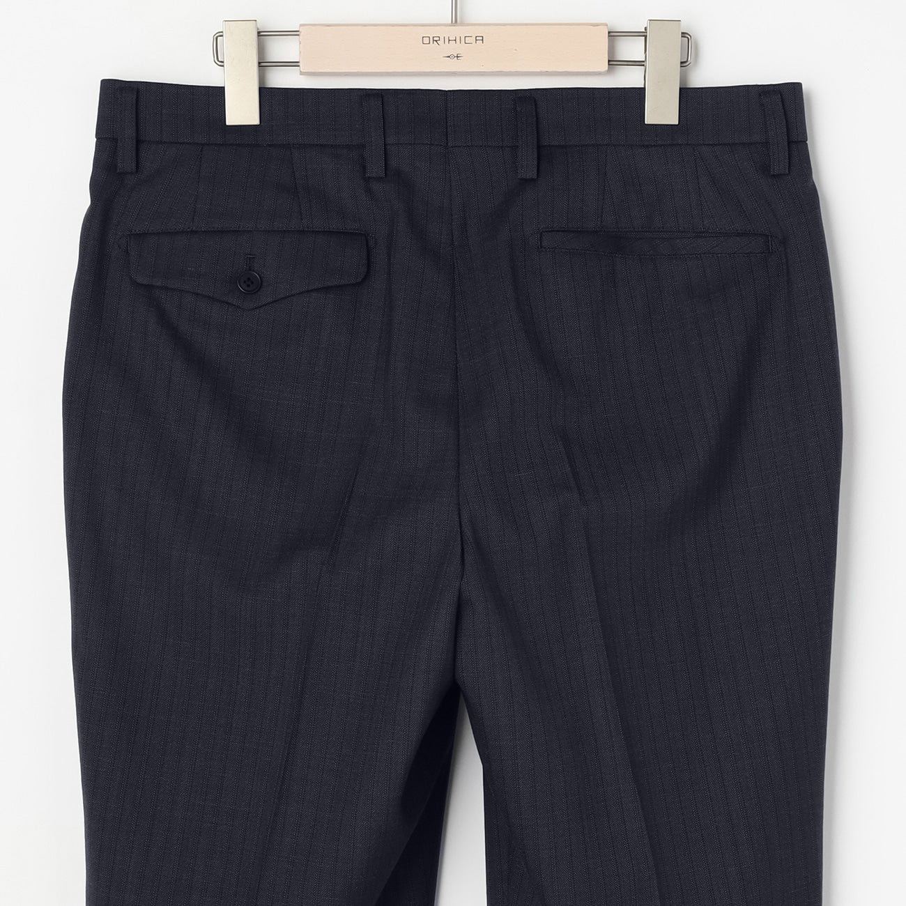 Wool Blend Stripe Suit - Navy - Image 10