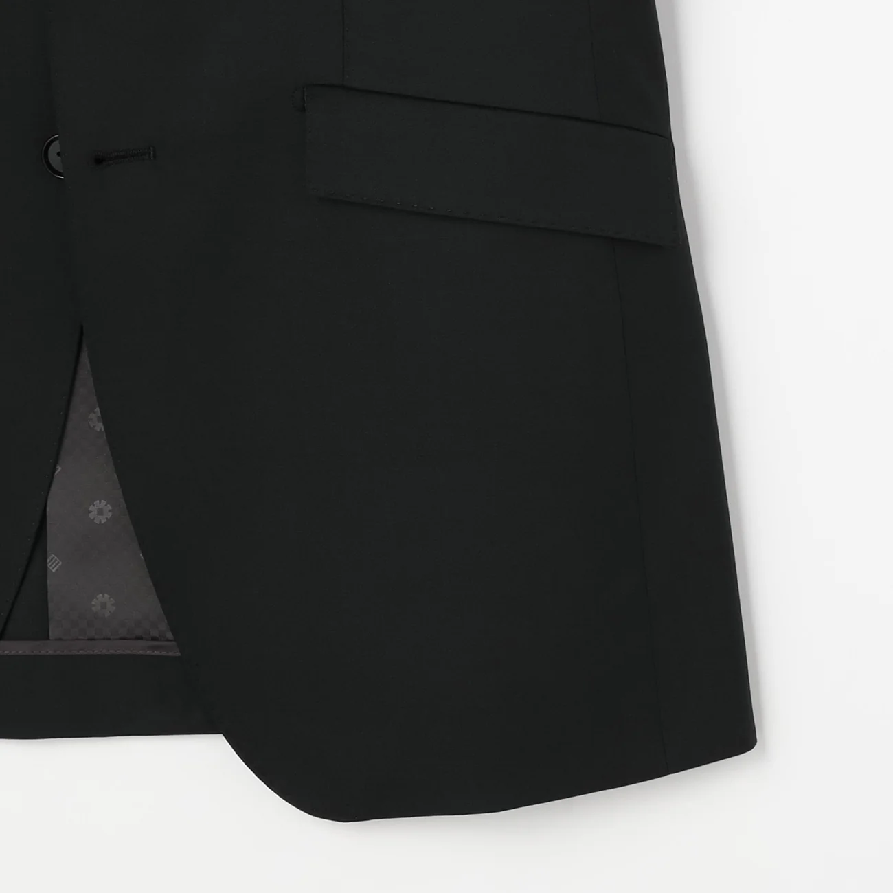 Lustrous Wool Blend Suit with Side Adjuster - Khaki - Image 5