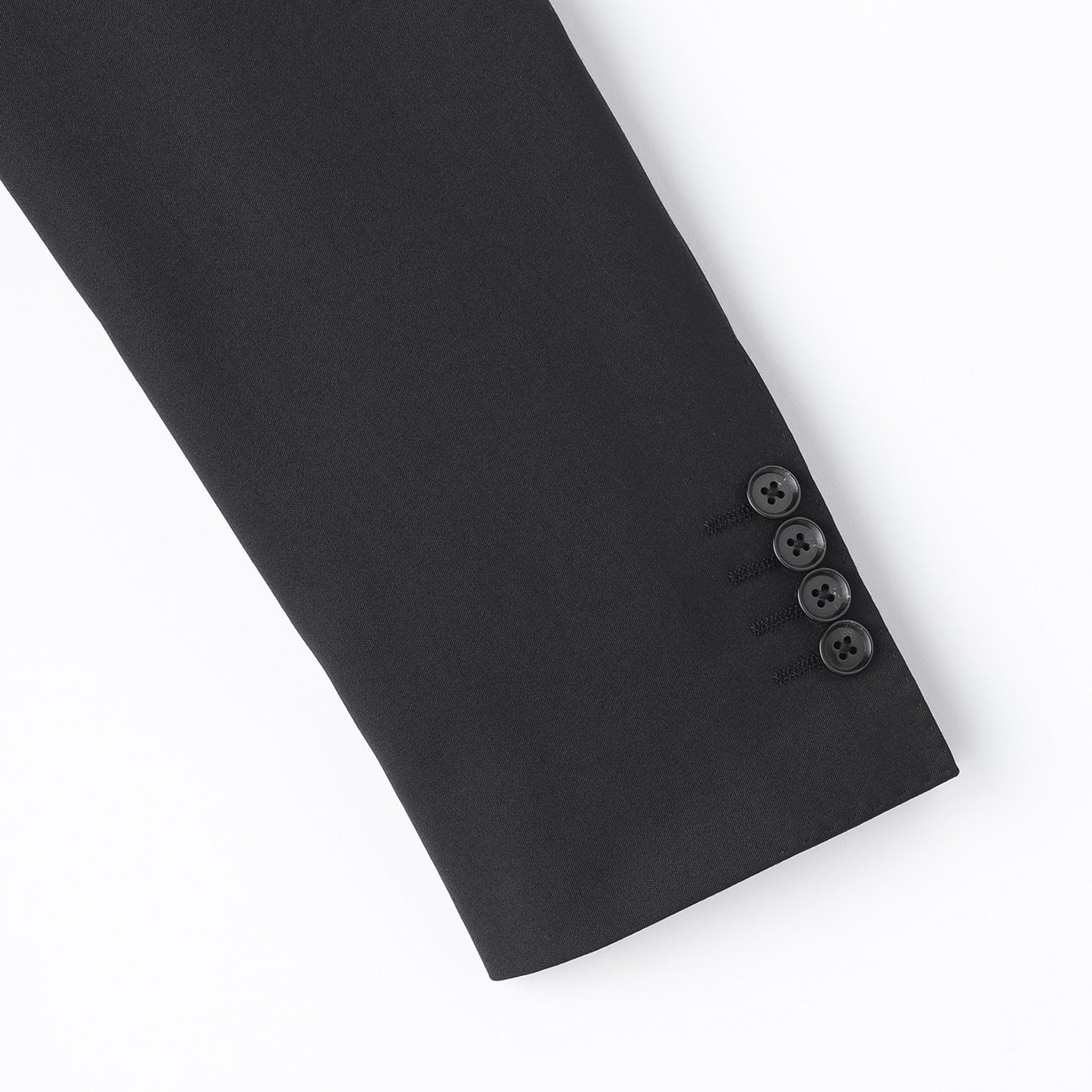 Lustrous Wool Blend Suit with Side Adjuster - Black - Image 4