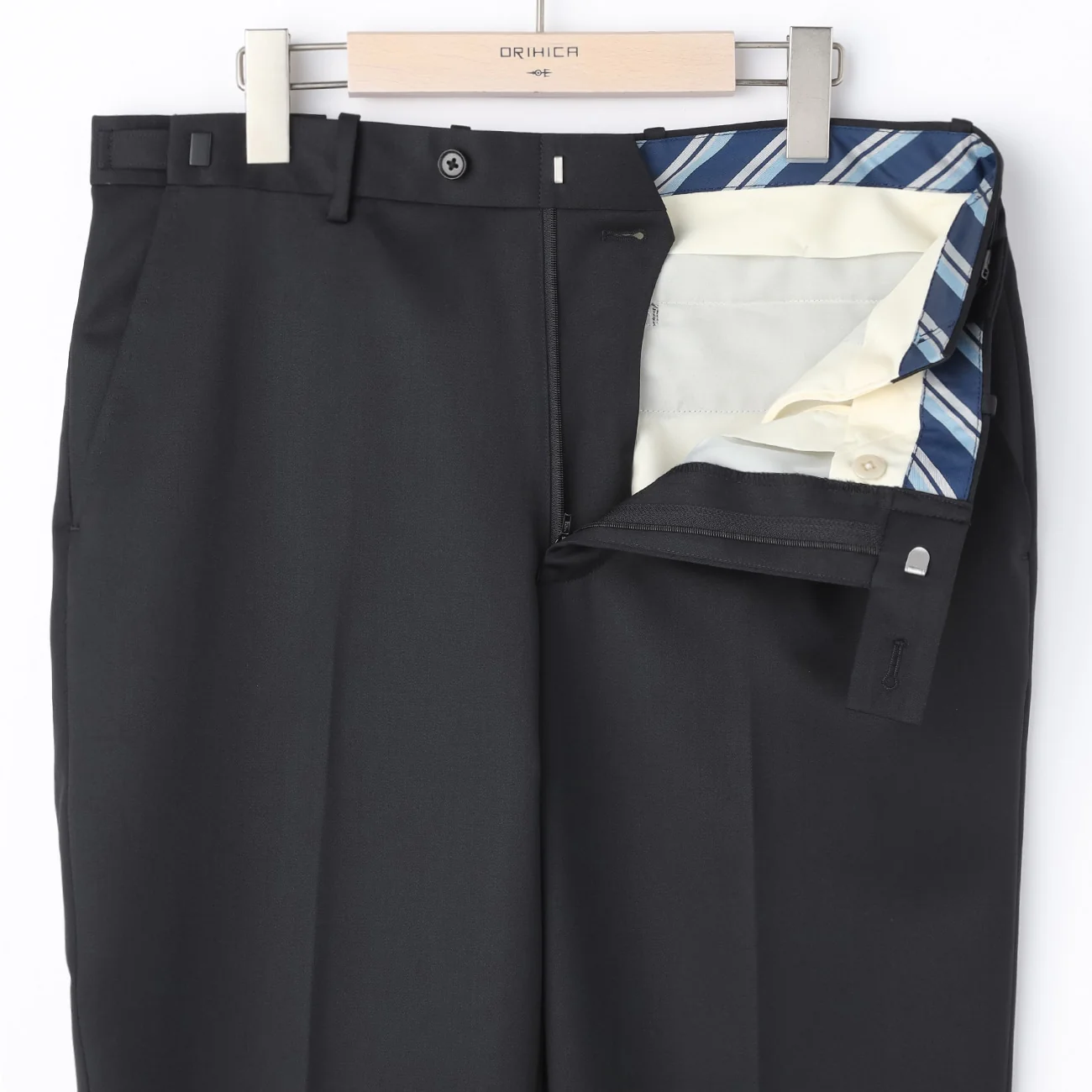 Lustrous Wool Blend Suit with Side Adjuster - Black - Image 9