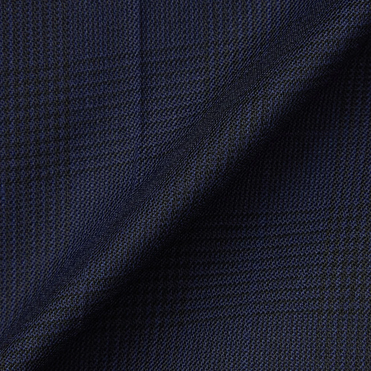 Wool Blend Glen-plaid Suit - Navy - Image 13