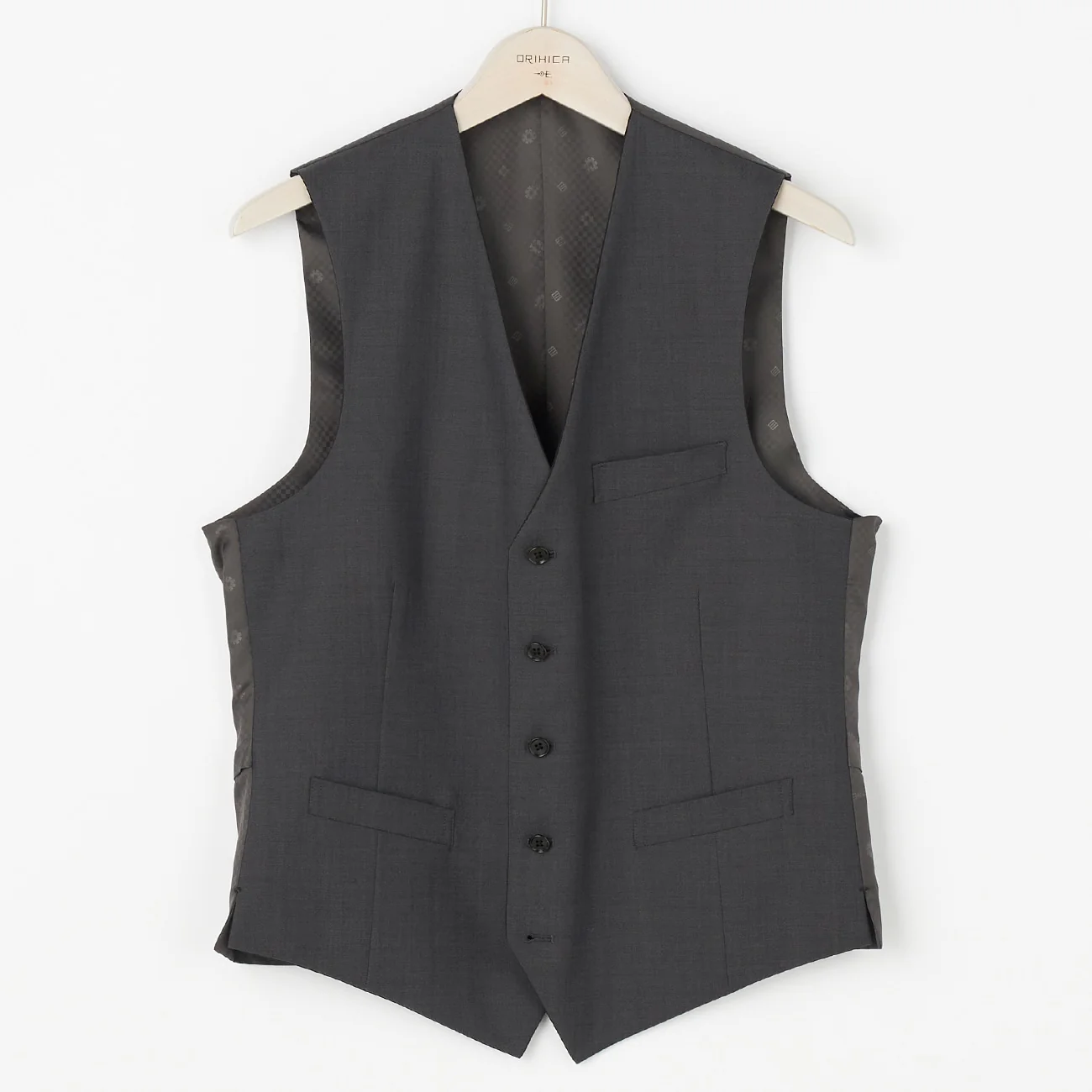 Japanese Fabric Wool Blend Reversible 3-Piece Suit with Adjuster - Black - Image 15