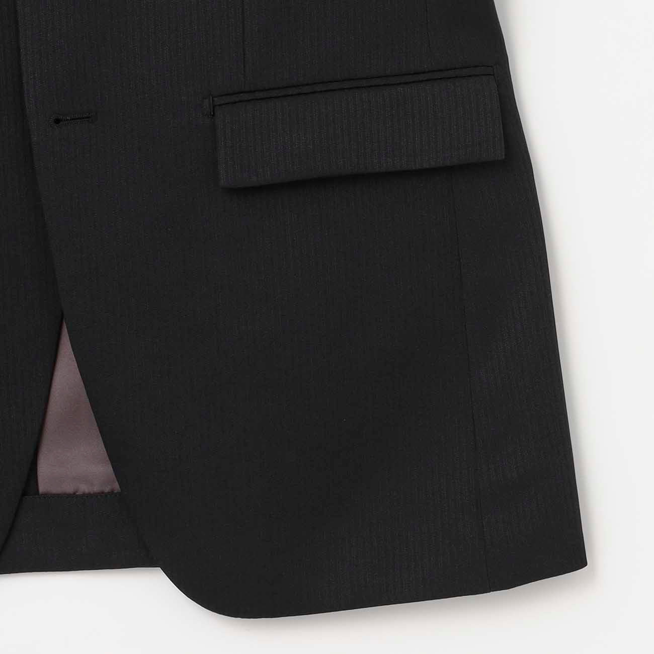 Washable Shadow Stripe 2-Button Suit - Black - Image 5