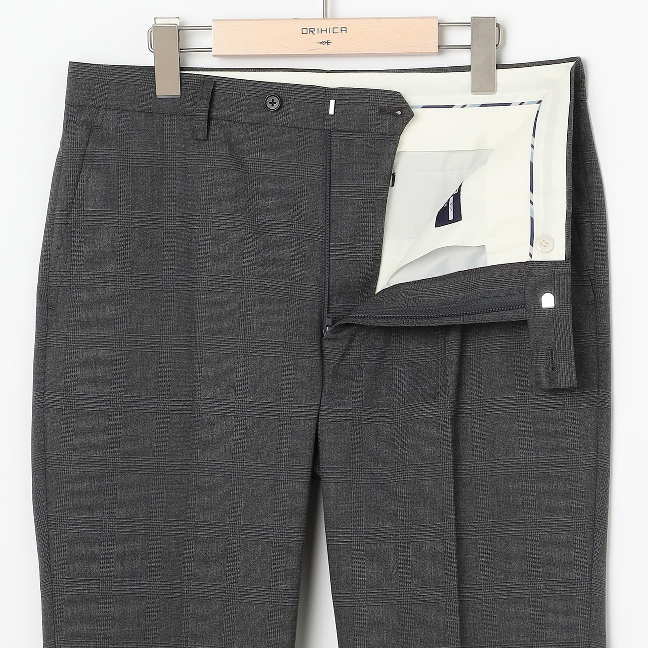 Washable Stretch Check Suit - Medium Gray - Image 9