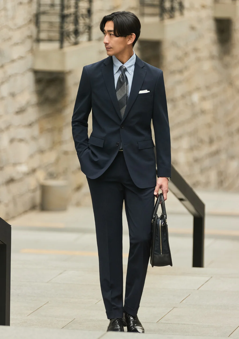 High-breathability Washable Suit - Navy - Image 17