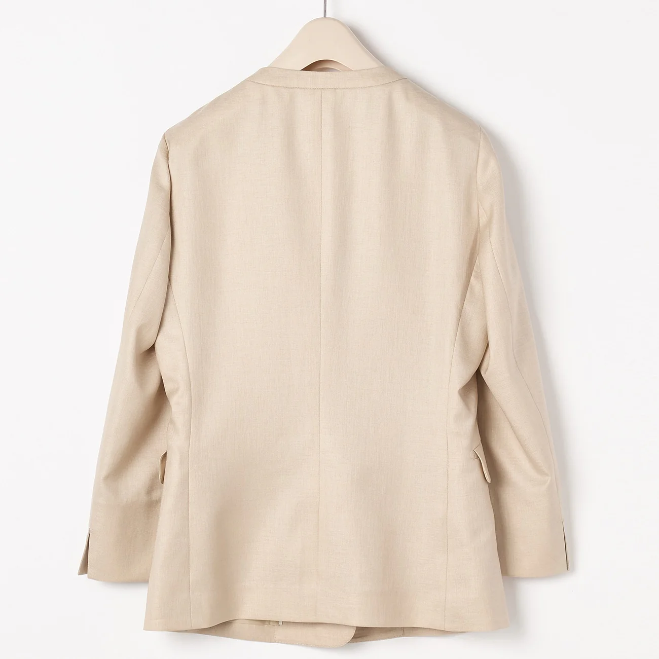 THE THIRD SUITS Linen-like Collarless Jacket - Beige - Image 2