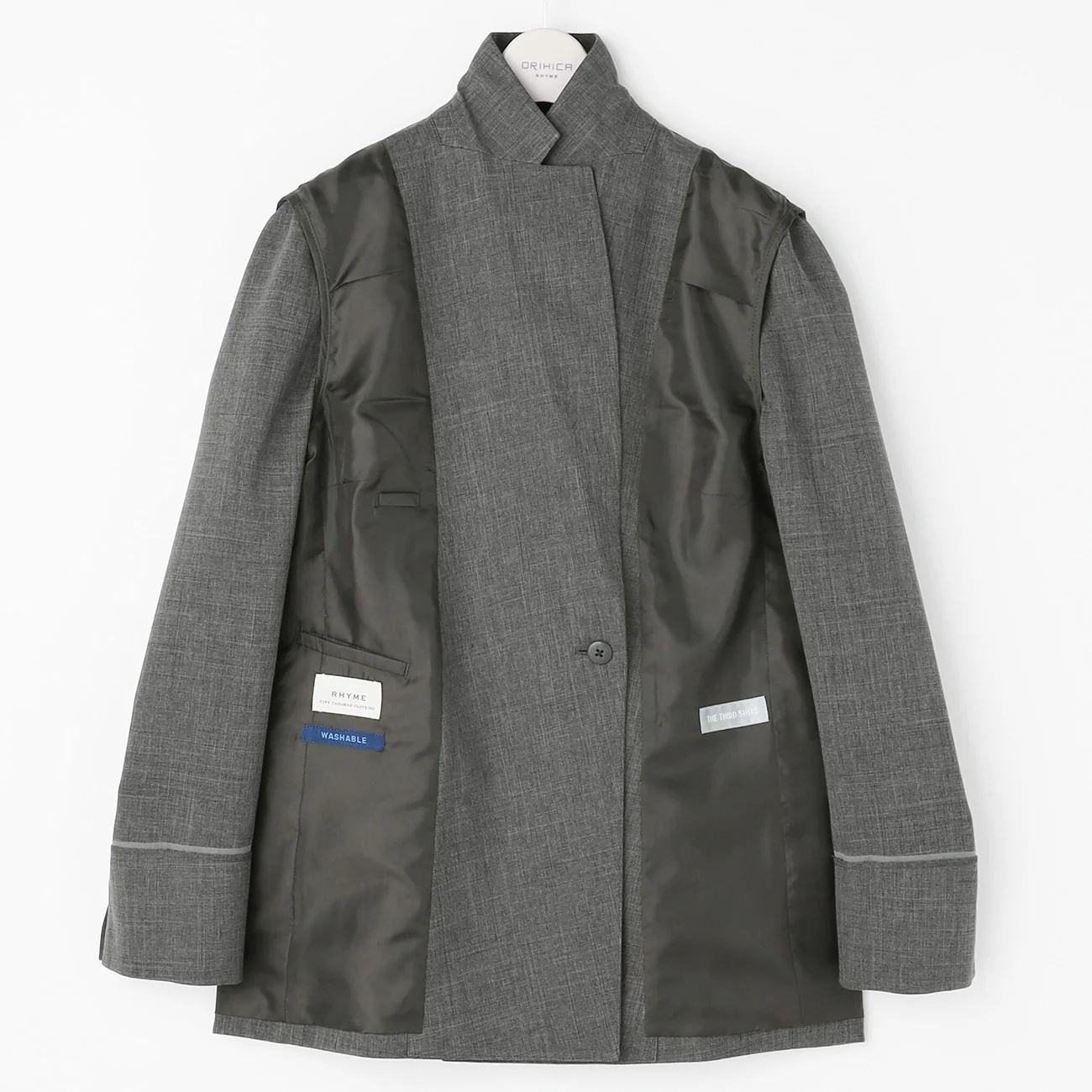 THE THIRD SUITS Double Breasted Jacket - Medium Gray - Image 6
