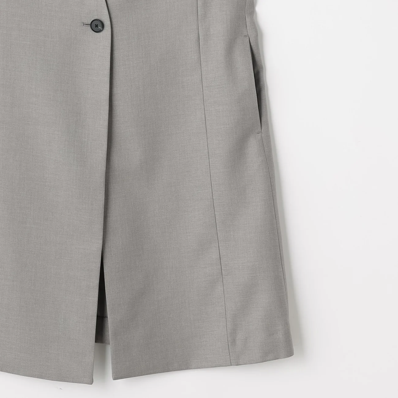 THE THIRD SUITS Linen-like Long Vest - Light Gray - Image 5
