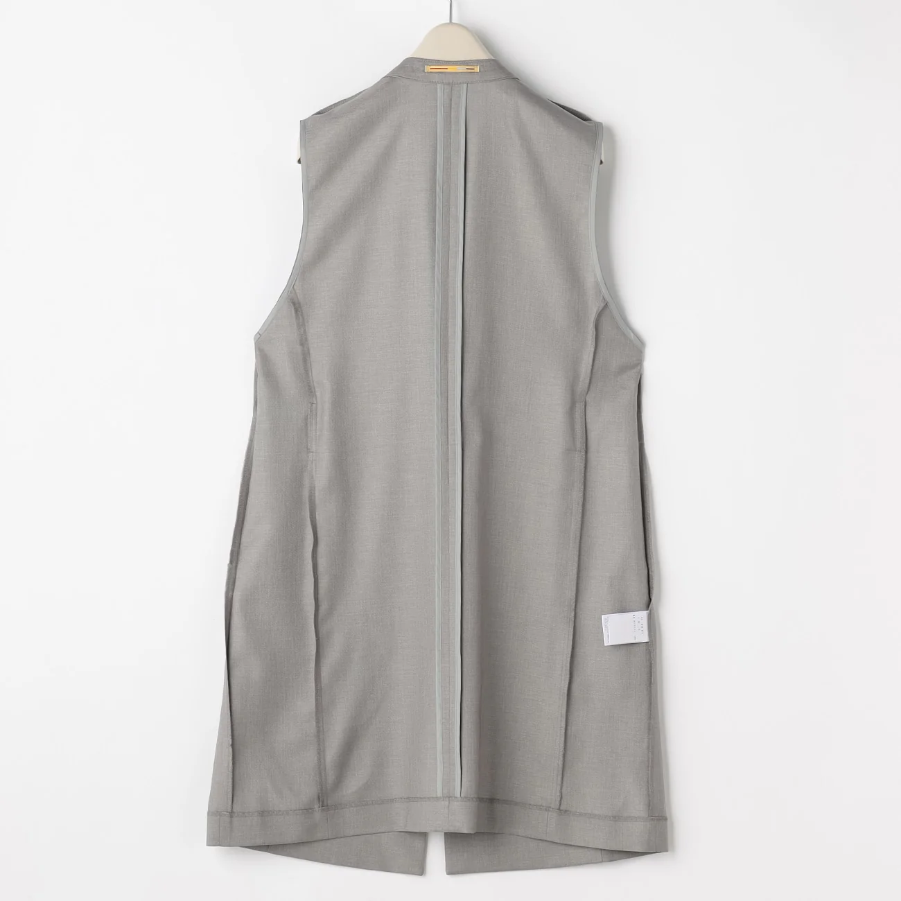 THE THIRD SUITS Linen-like Long Vest - Light Gray - Image 7