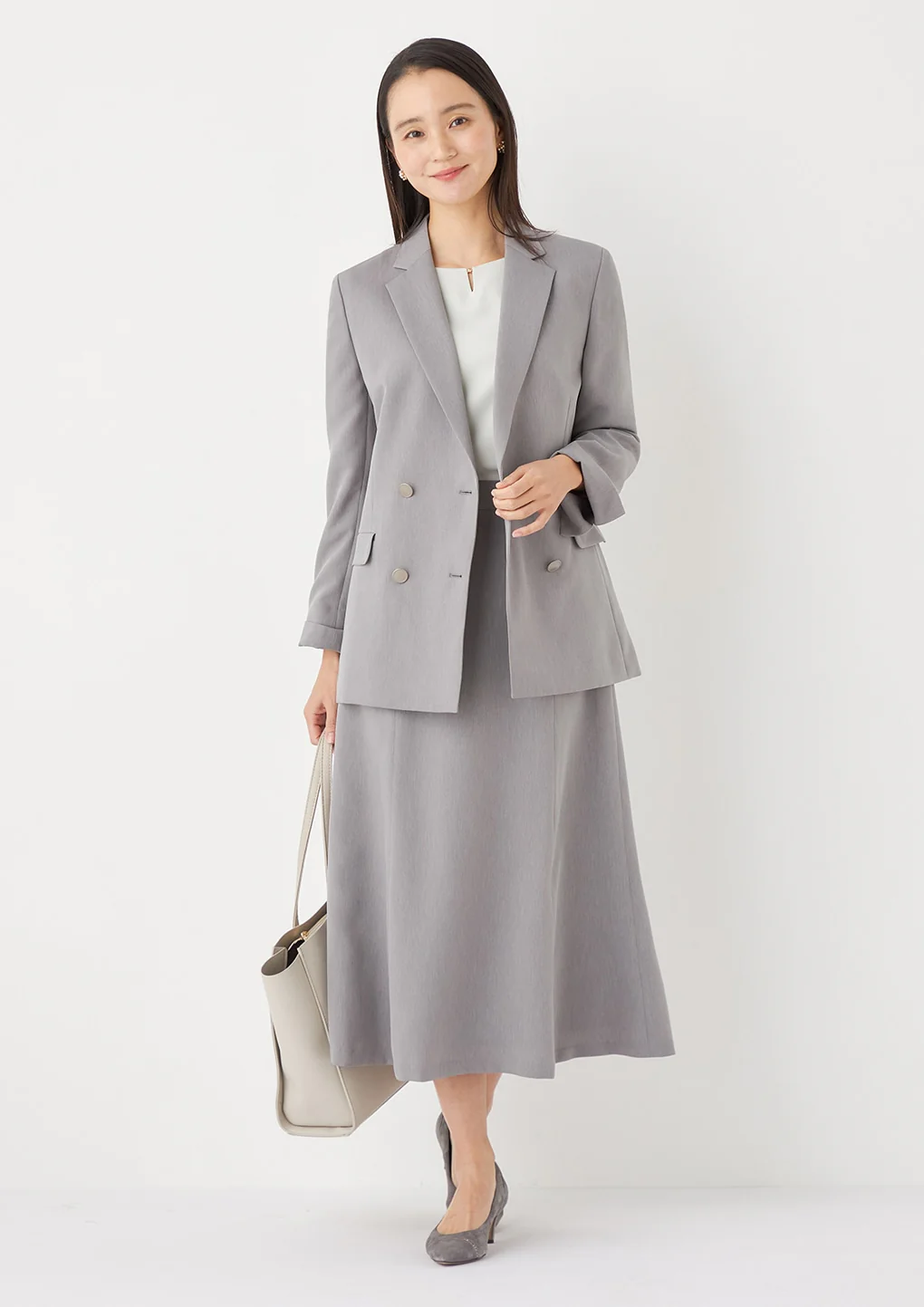THE THIRD SUITS RIRANCHA Stretch Double-Breasted Jacket - Light Gray - Image 22