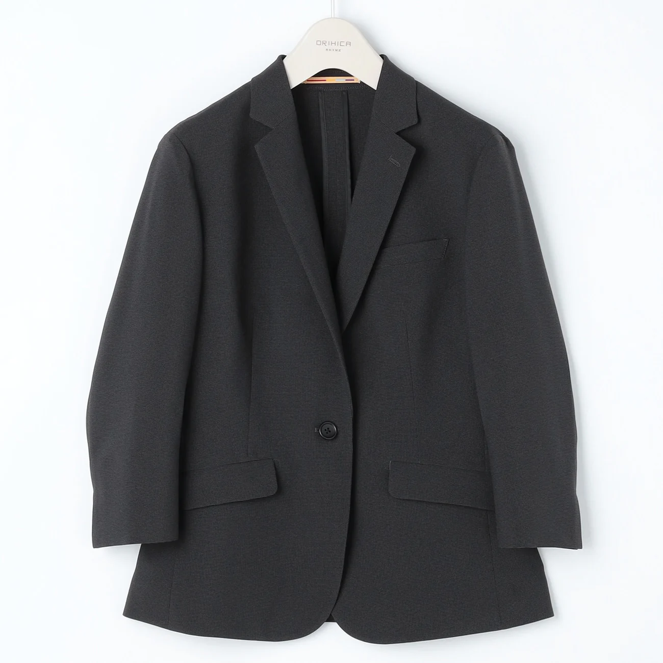 Washable Stretch Three-Quarter Sleeve Houndstooth Jacket - Charcoal Gray - Image 18