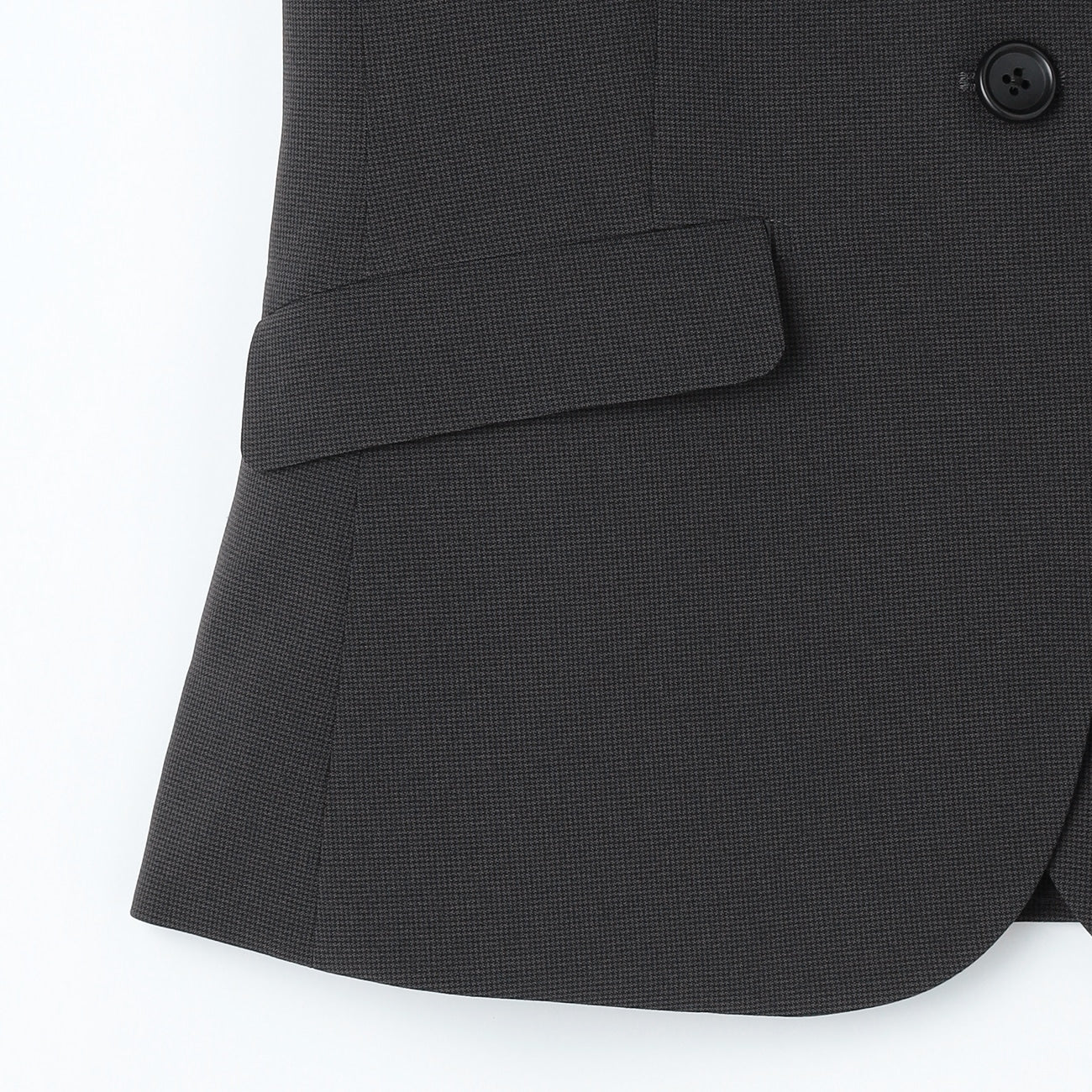 Washable Stretch Three-Quarter Sleeve Houndstooth Jacket - Charcoal Gray - Image 22