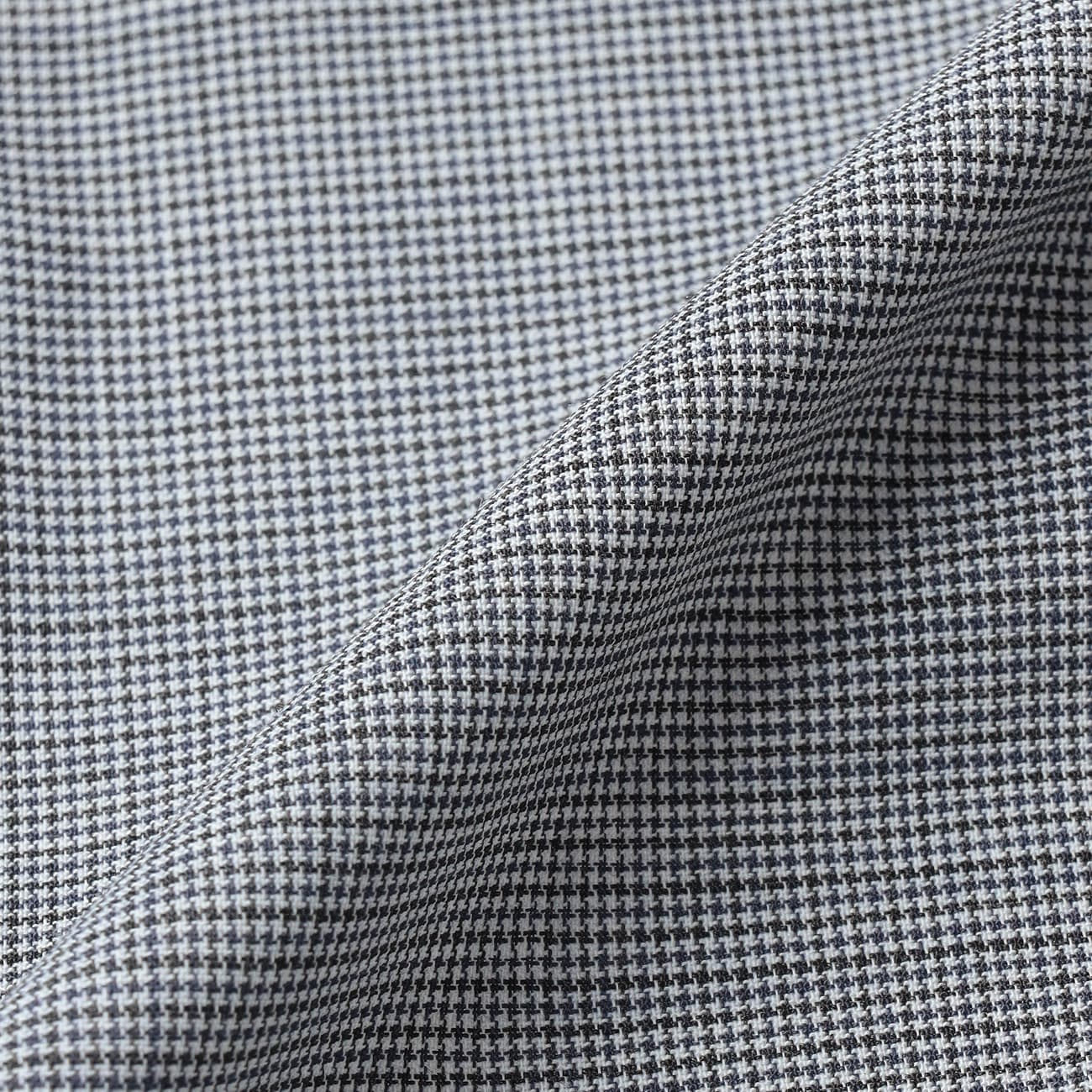 High-breathability Washable Stretch Cropped Sleeve Houndstooth Jacket - Blue - Image 26