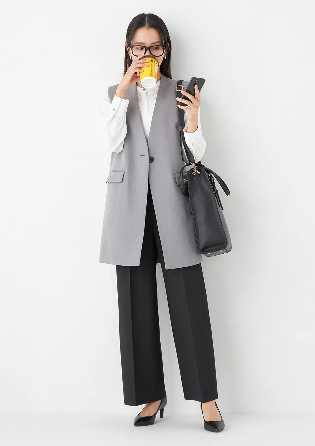 THE THIRD SUITS RIRANCHA Stretch Long Vest - Light Gray - Image 22