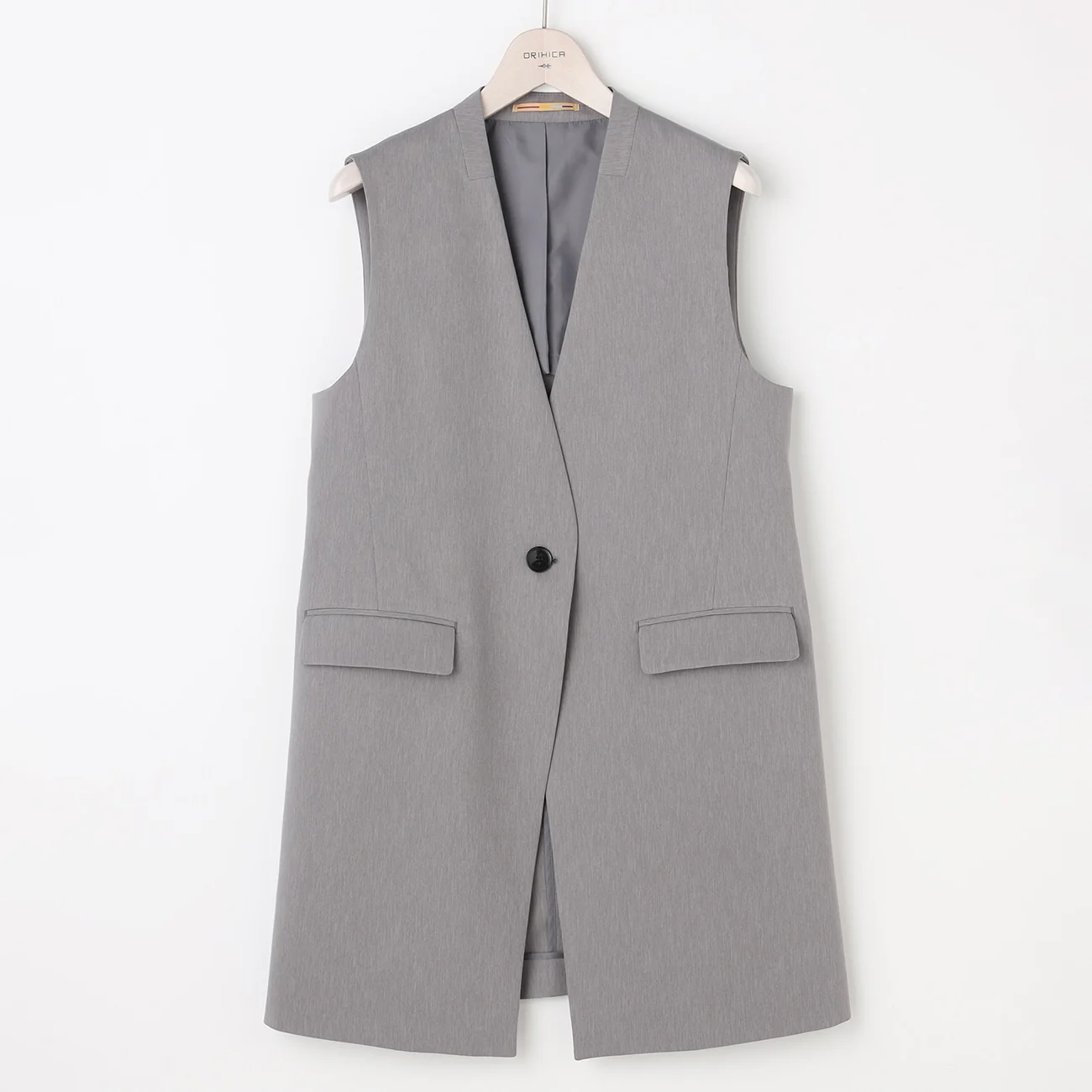 THE THIRD SUITS RIRANCHA Stretch Long Vest - Light Gray - Image 7