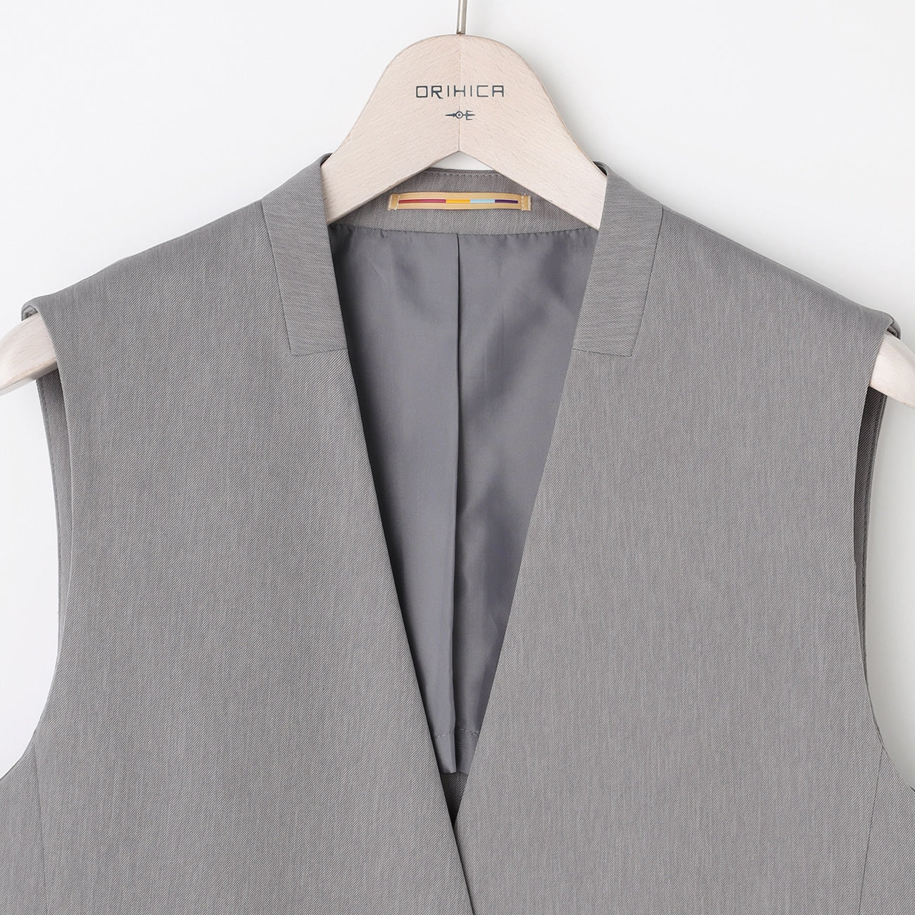THE THIRD SUITS RIRANCHA Stretch Long Vest - Light Gray - Image 9