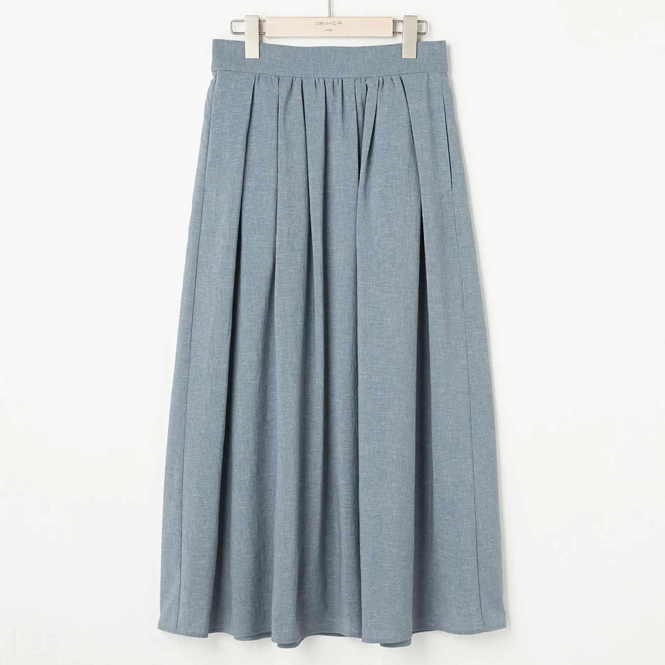 Multi-Functional Long Flared Skirt - Blue - Image 5
