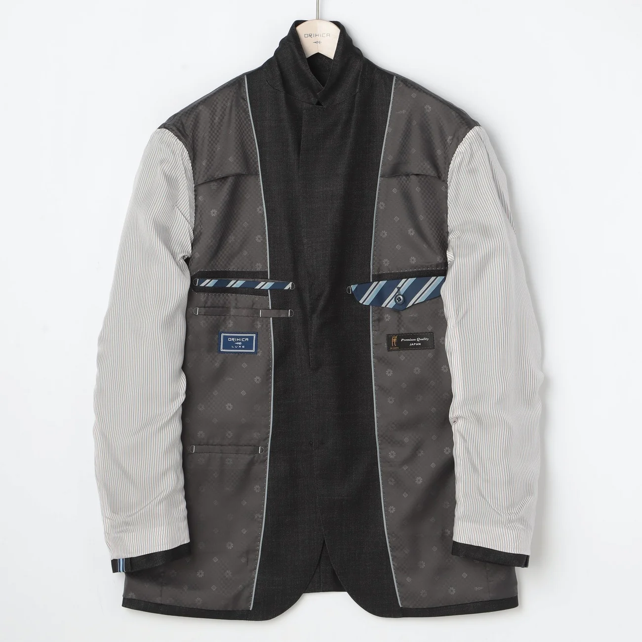 Bishu Japanese Fabric LUXE Line Denim-Like Jacket - Gray - Image 6