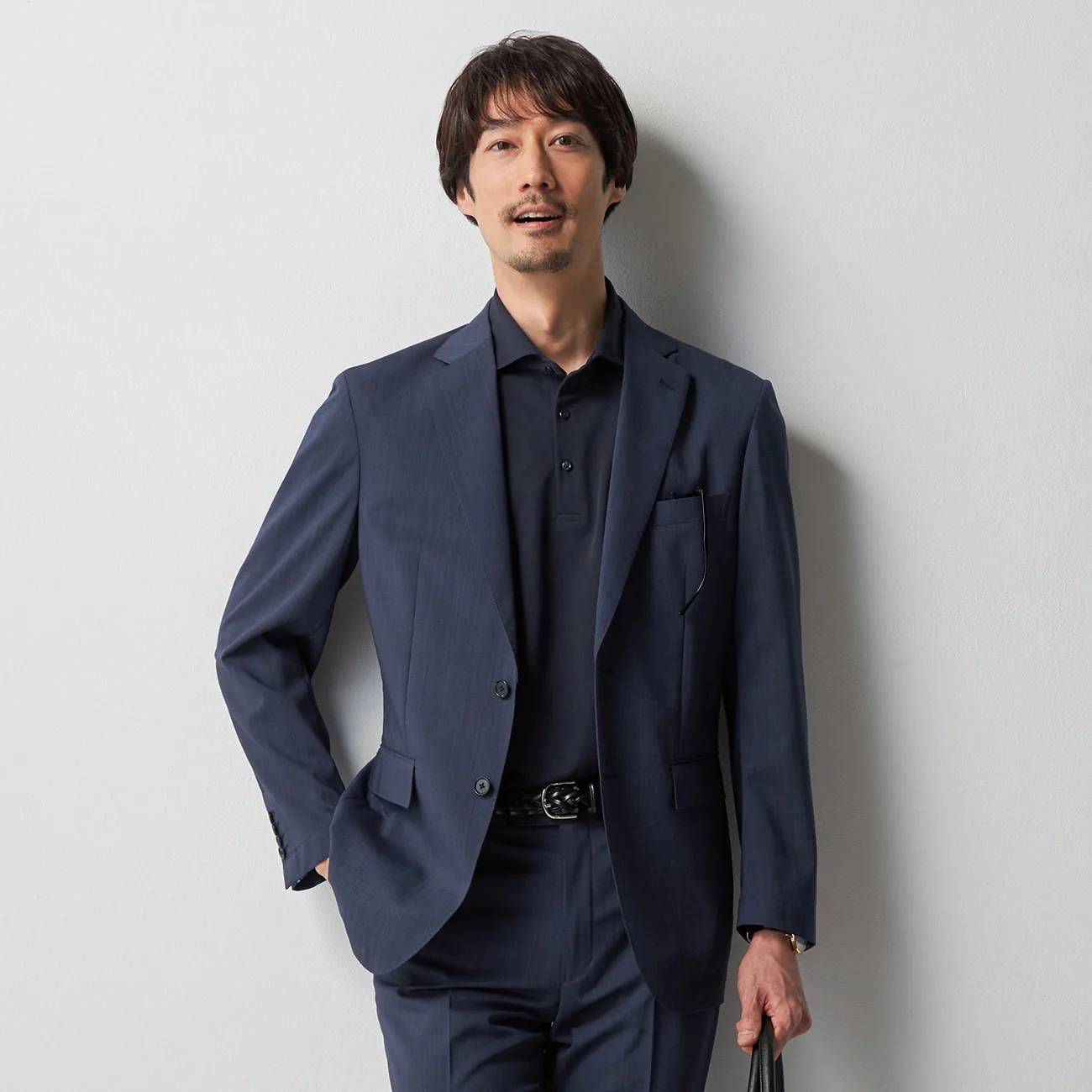 Super Cool High-breathability Pinhead Suit Jacket - Navy - Image 4