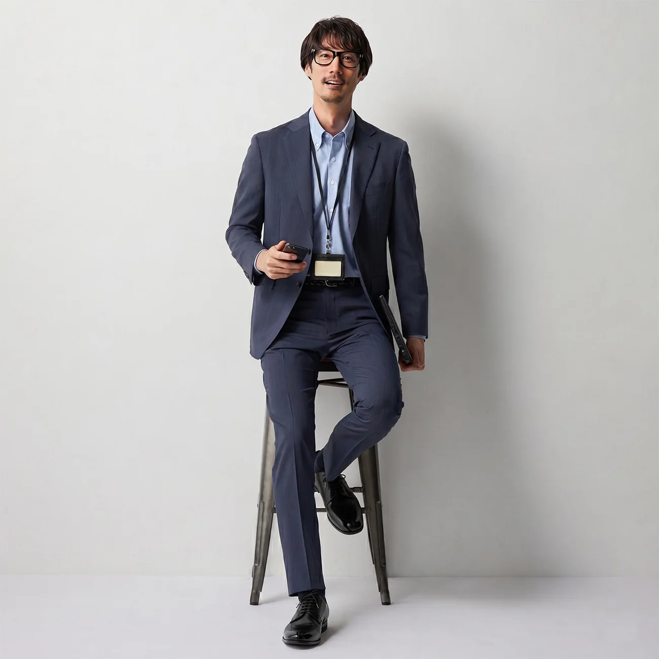 Super Cool High-breathability Pinhead Suit Jacket - Navy - Image 5