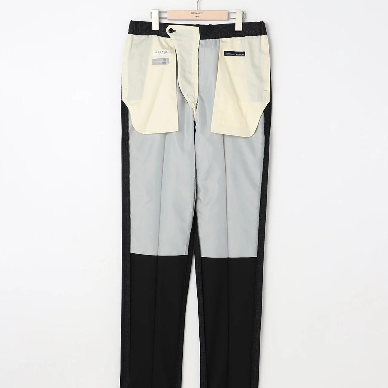 THE THIRD SUITS Glen Check Pants - Charcoal Gray - Image 4