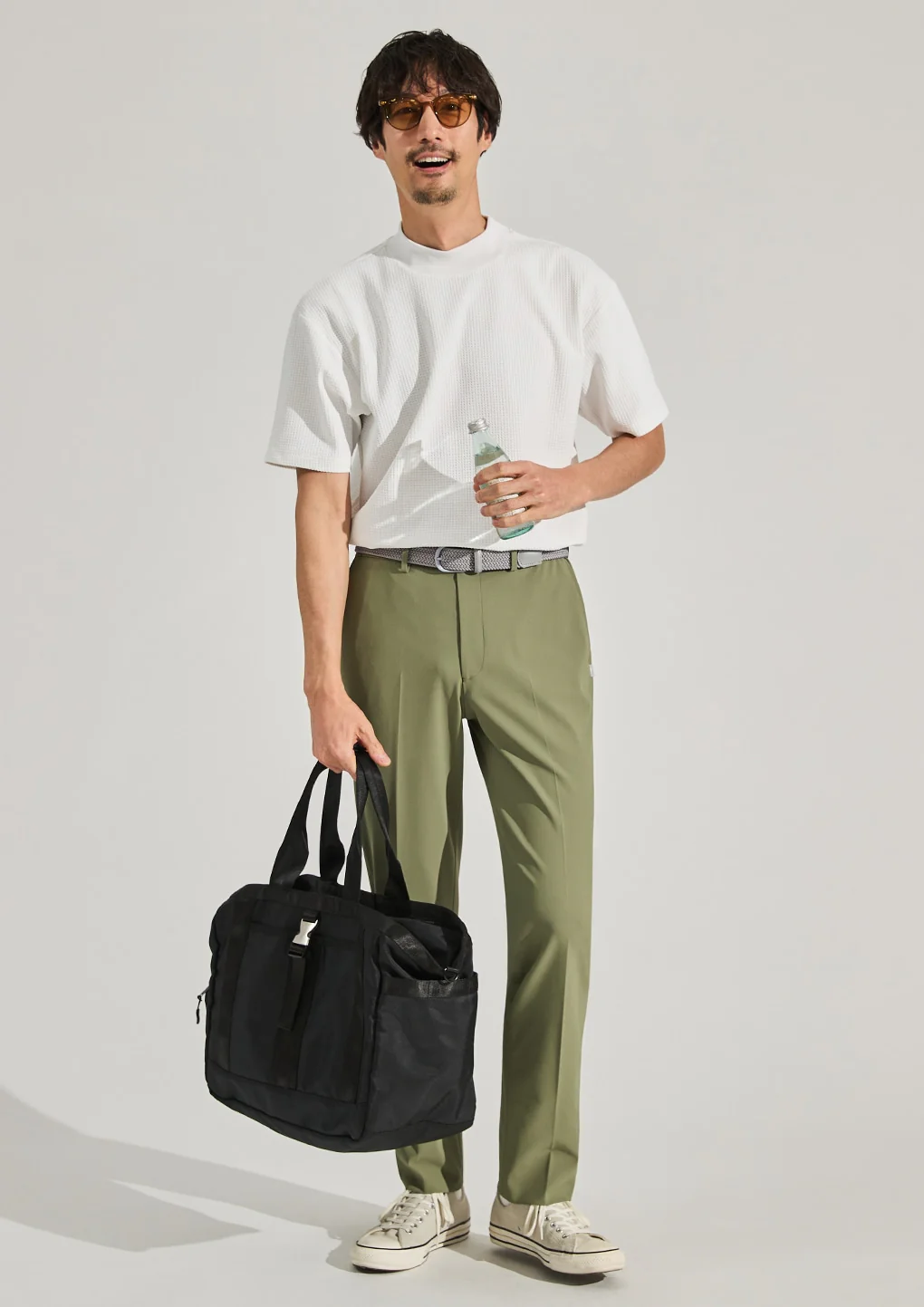Japanese Fabric BIZSPO Washable Stretch Pants - Khaki - Image 13