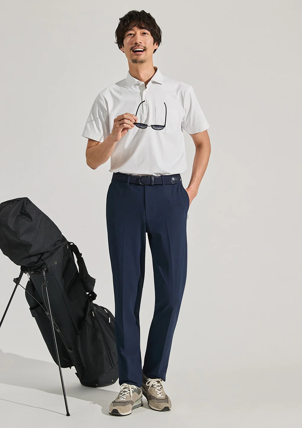 Japanese Fabric BIZSPO Washable Stretch Pants - Navy - Image 11