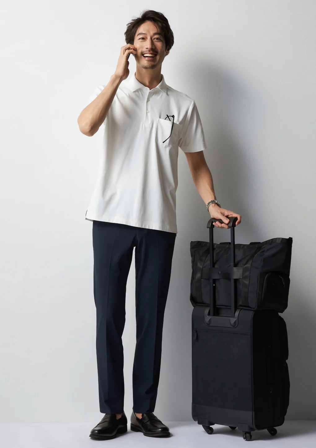 Japanese Fabric BIZSPO Washable Stretch Pants - Navy - Image 14