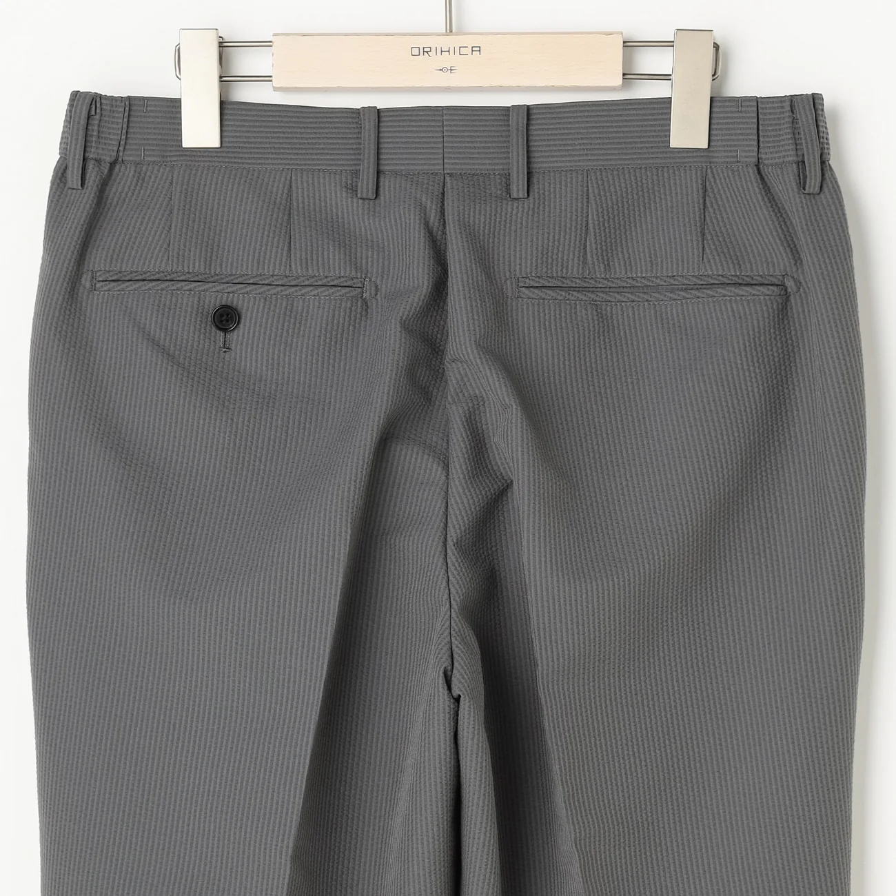 THE THIRD SUITS Japanese Fabric High-Breathability Seersucker Pants - Medium Gray - Image 5
