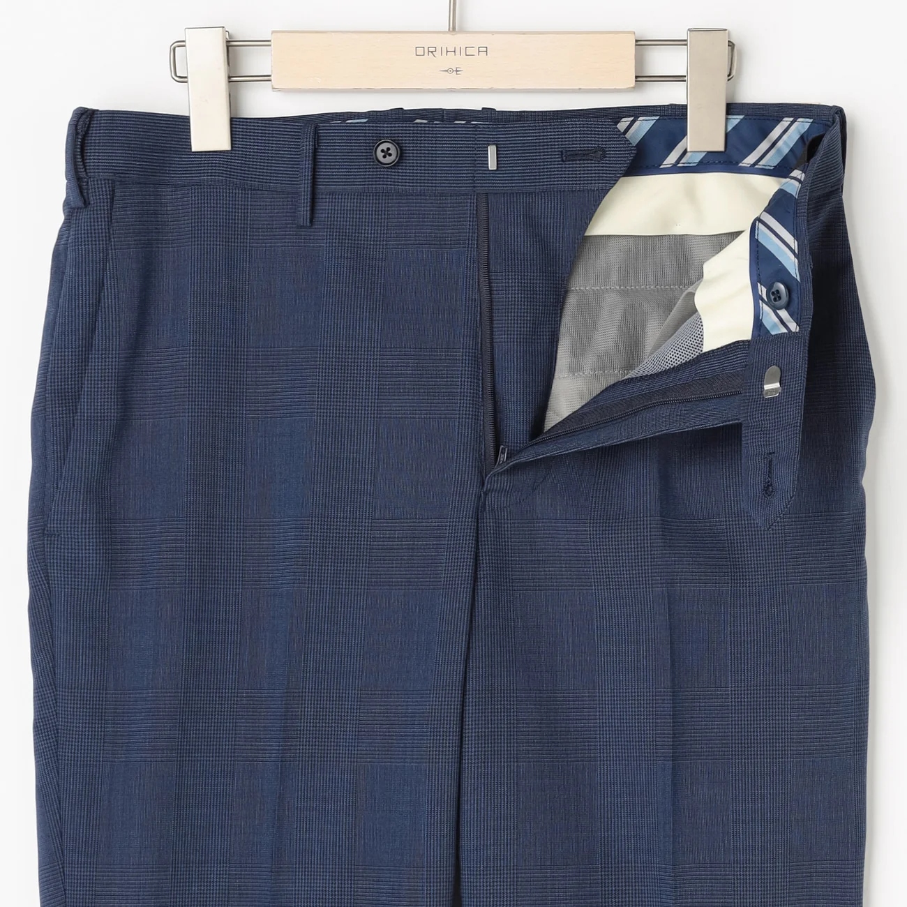 Super Cool High-breathability Glen-Plaid Suit Pants - Navy - Image 5