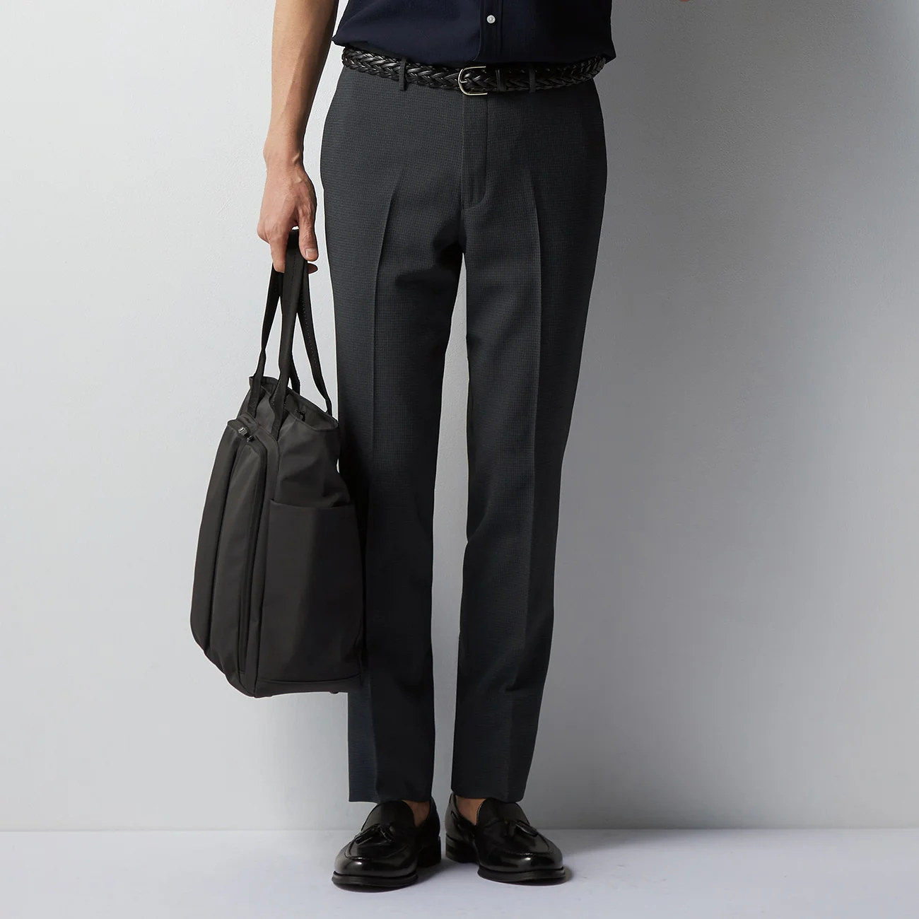 Super Cool High-breathability Check Pants - Medium Gray - Image 2