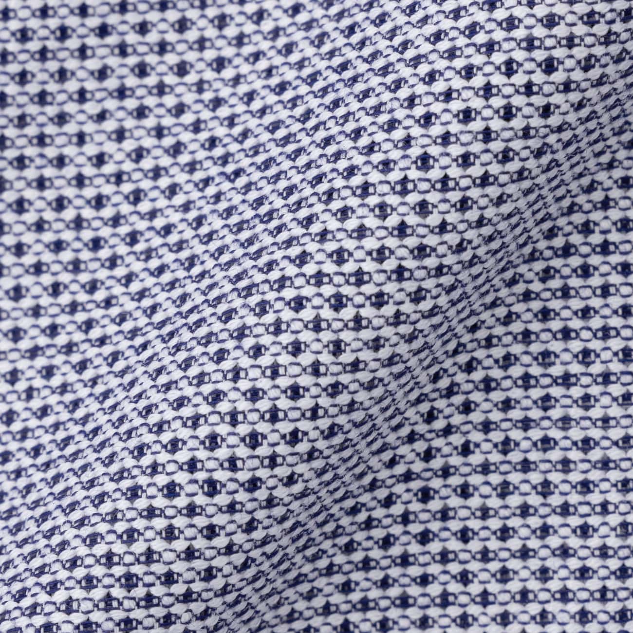 Super Cool Non-Iron Leno Weave Short Sleeve Button-Down Shirt - Navy - Image 4