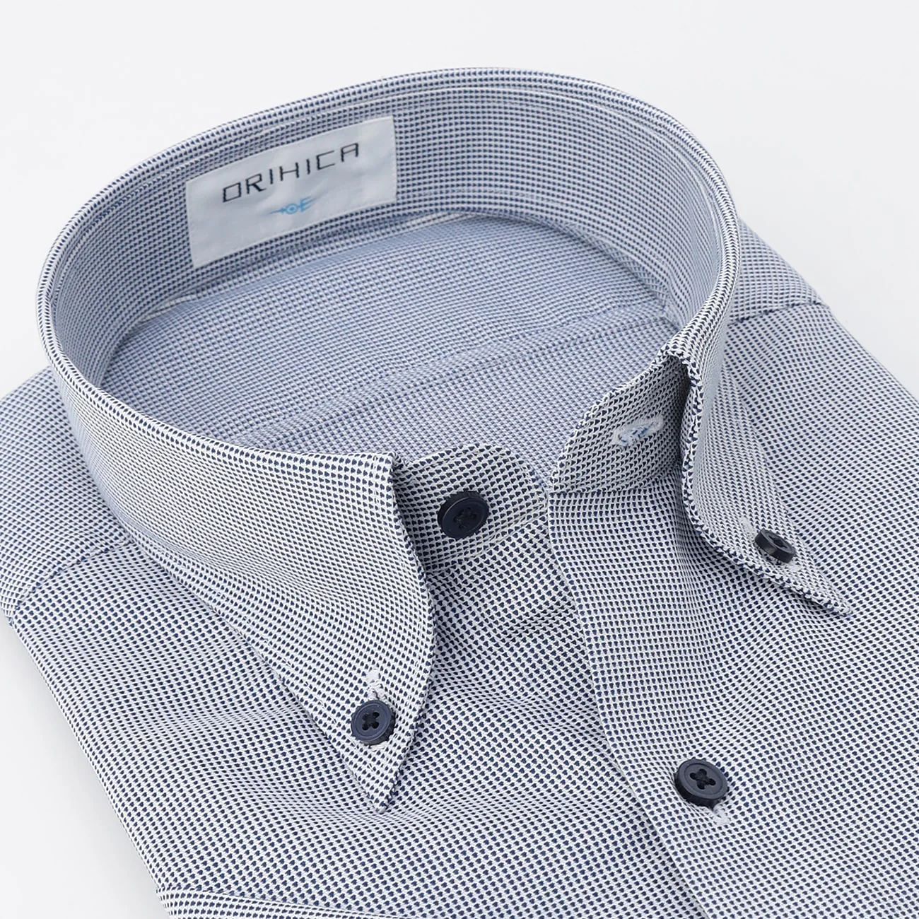 Super Cool Non-Iron Short Sleeve Button-Down Shirt - Navy - Image 3